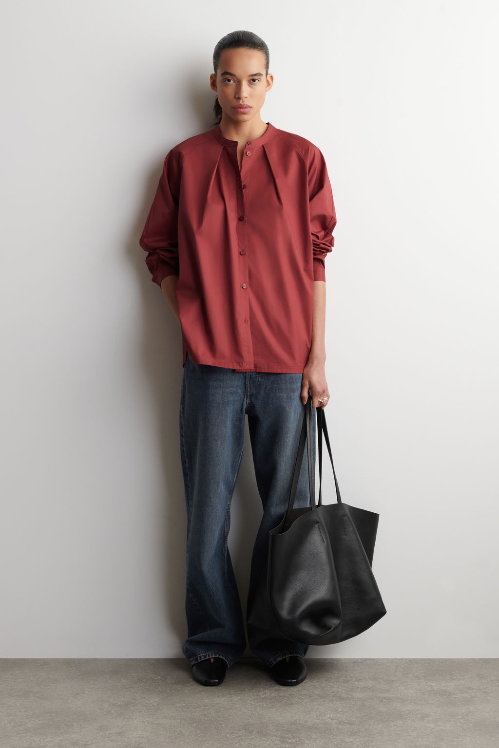 CAMISA DE ALGOD?N CON CUELLO MAO - H&m фото 9