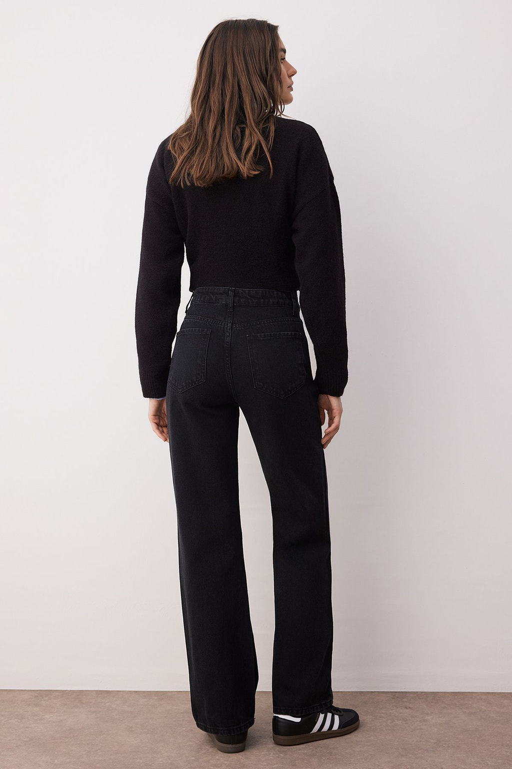 TRENDYOLMILLA Siyah Yuksek Bel Wide Leg Jeans TWOAW24JE00075  фото 4