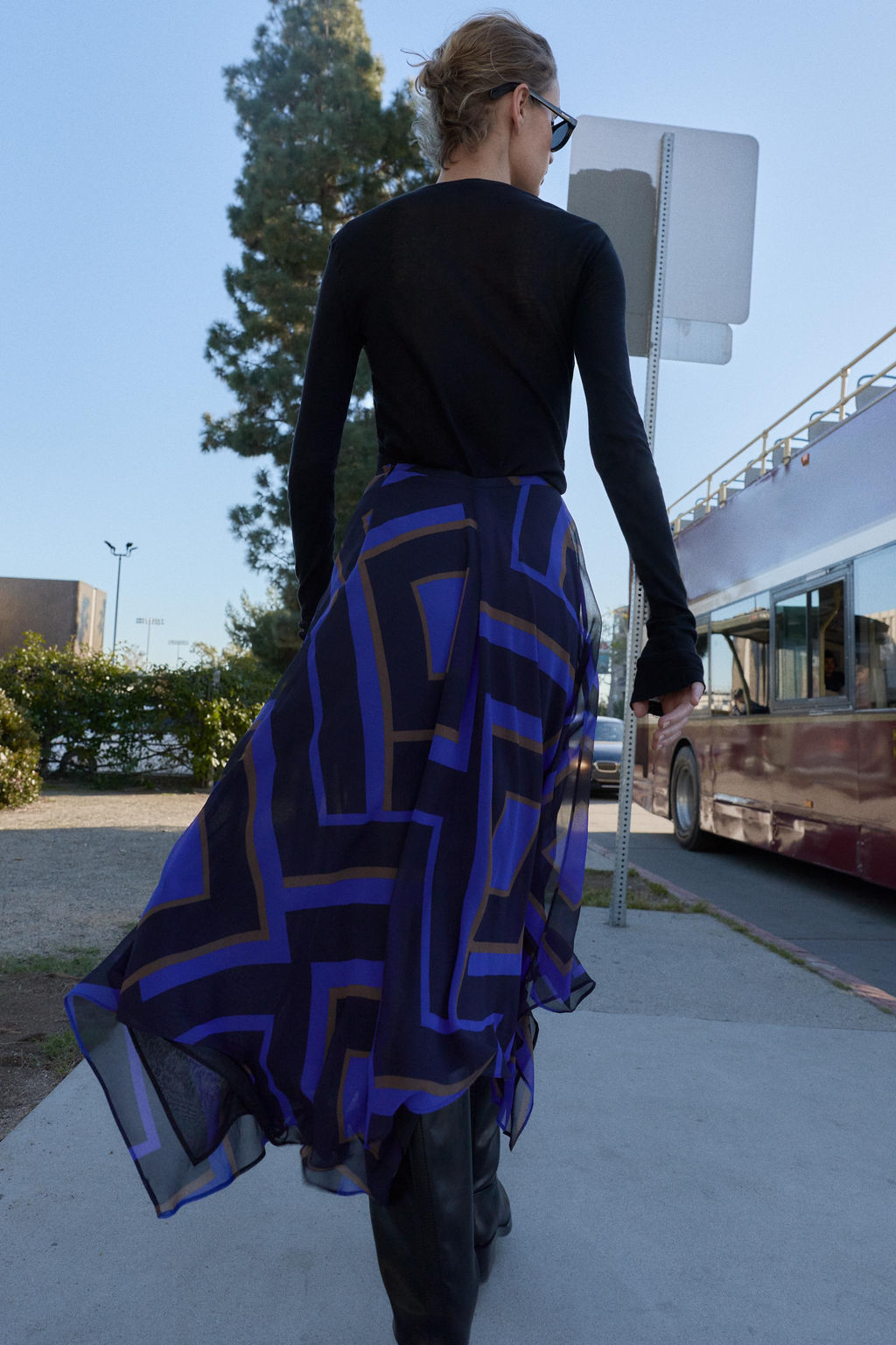 PRINTED ASYMMETRIC MIDI SKIRT - Zara фото 13