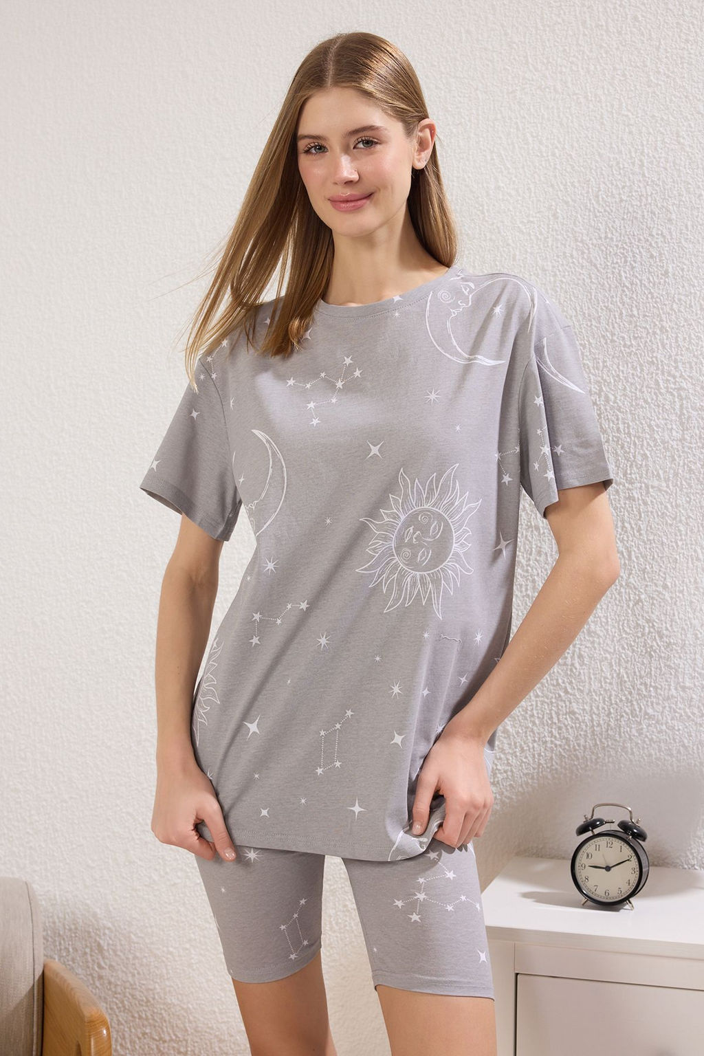 Trendyolmilla Siyah %100 Pamuklu Sortlu/Taytl? Orme Pijama Tak?m? THMSS20PT0397 фото 15