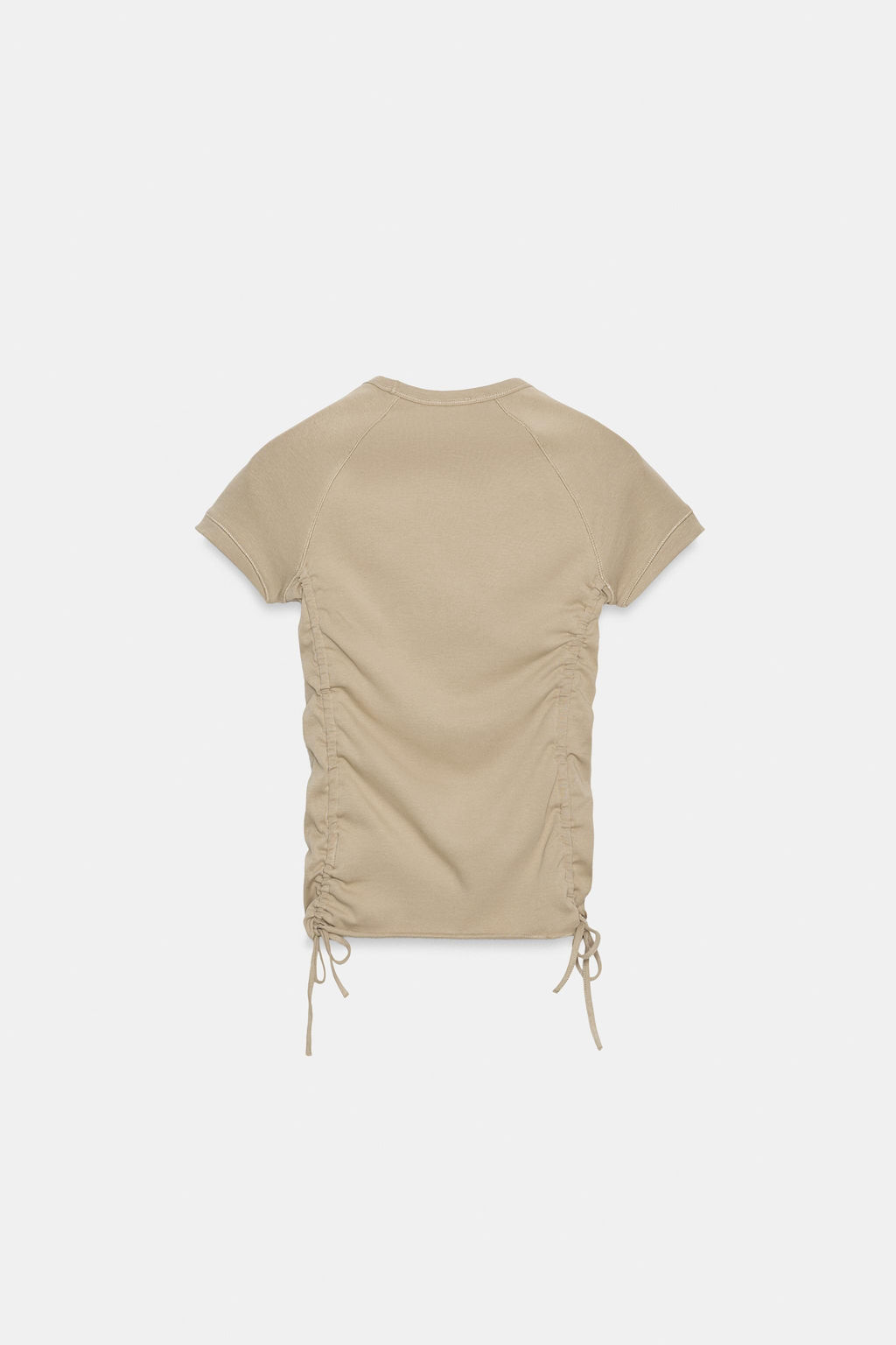 CAMISETA FRUNCES AJUSTABLES / Beige - Zara фото 5