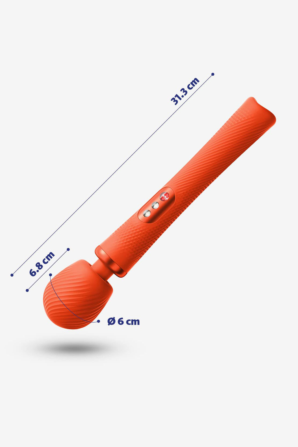 Вибромассажер Fun Factory VIM VIBRATING WAND, силикон, оранжевый, 31,3 см  фото 3