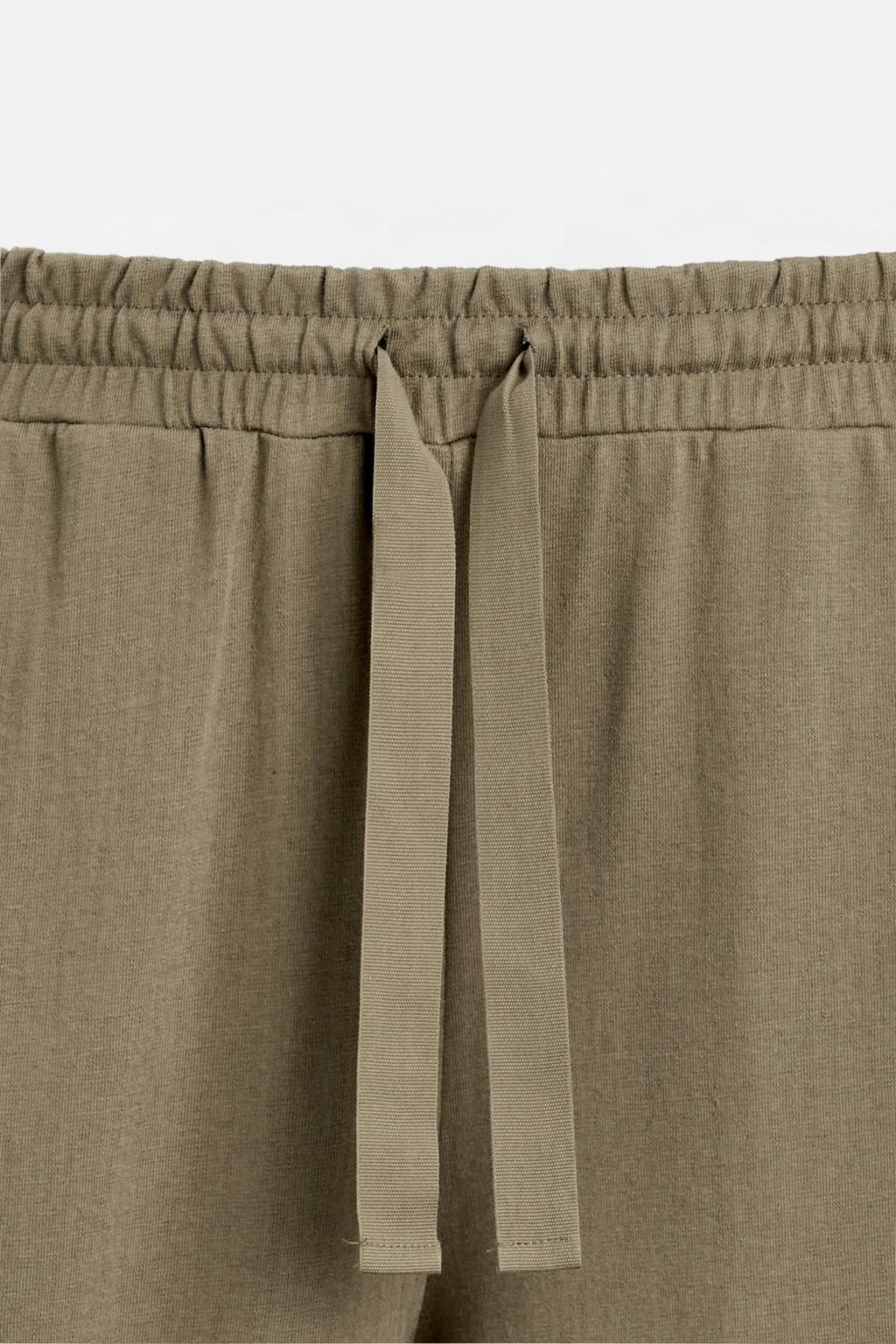 RUSTIC TEXTURED WEAVE TROUSERS - Zara фото 8