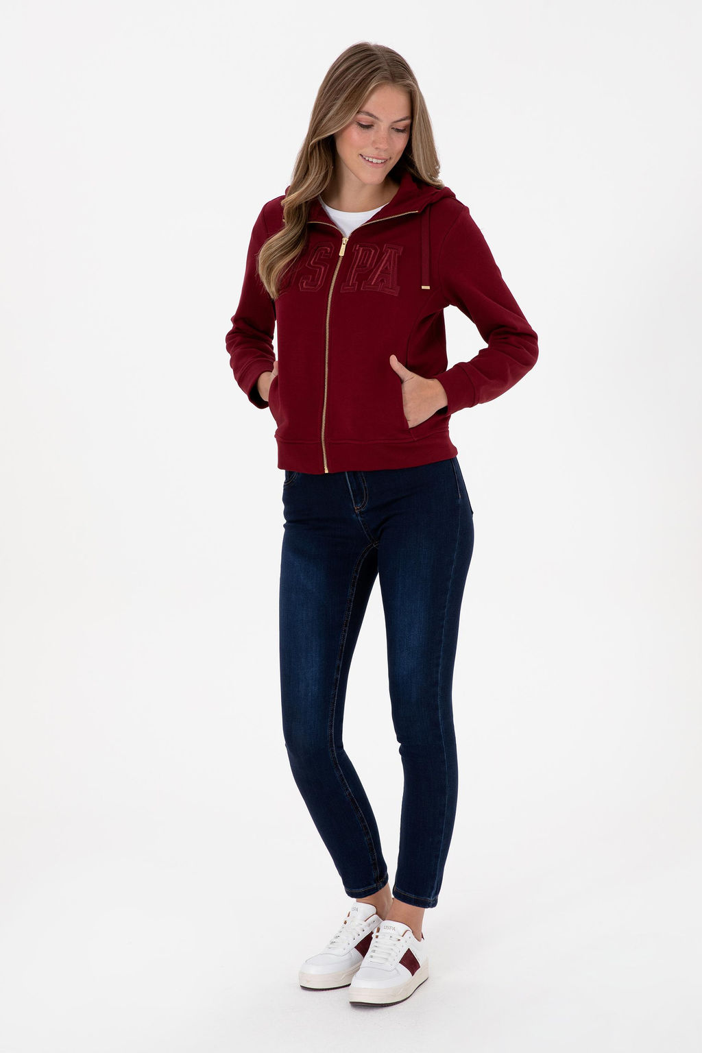 Kad_n Bordo Basic Sweatshirt Sepette S_rpriz _ndirim - U.s. polo assn фото 4
