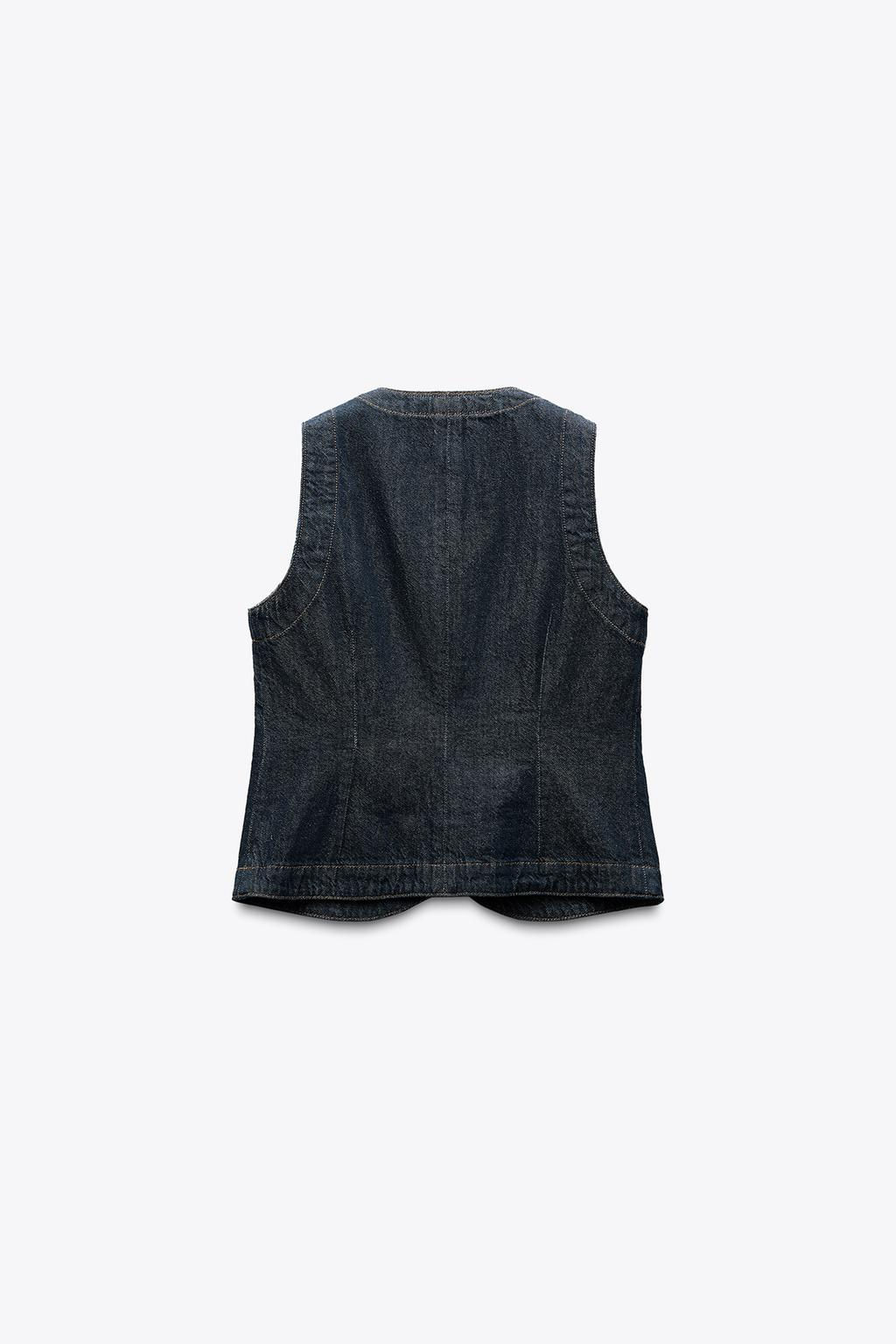 FITTED DENIM WAISTCOAT Z1975 - Zara фото 8