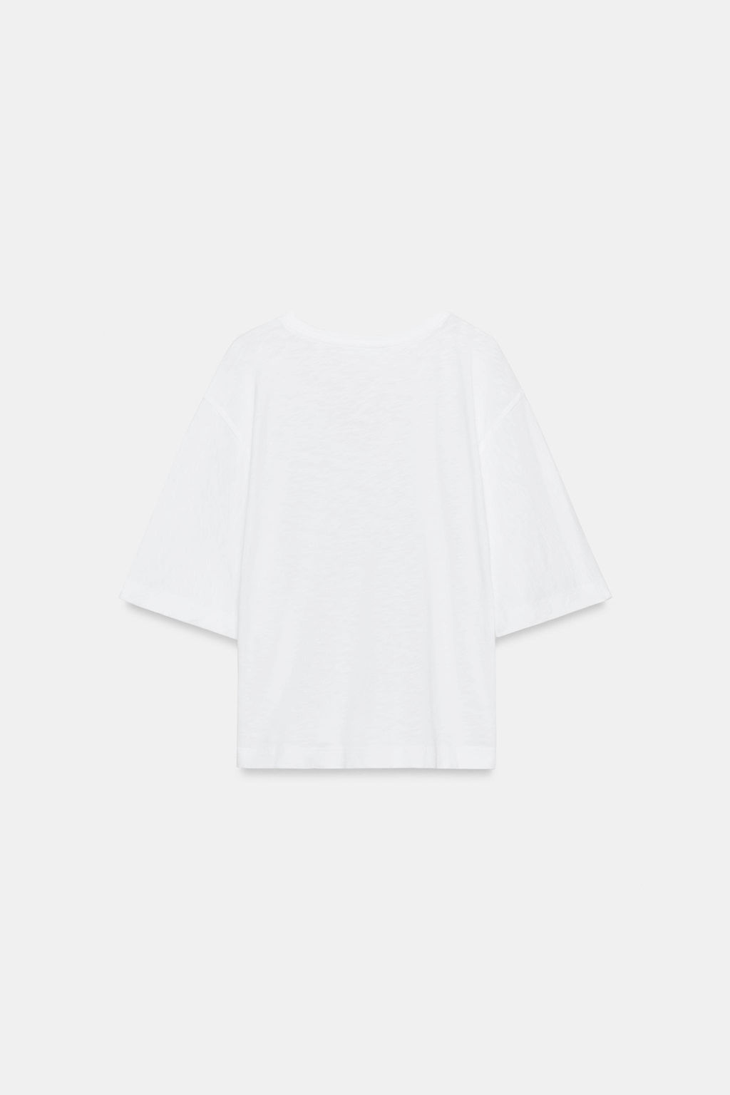 CAMISETA ESCOTE PICO / Blanco - Zara фото 6