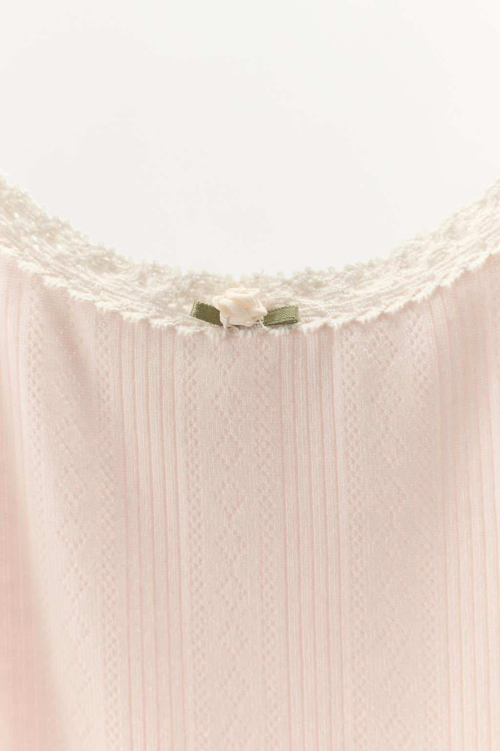 POINTELLE LACE STRAPPY TOP - Zara фото 7