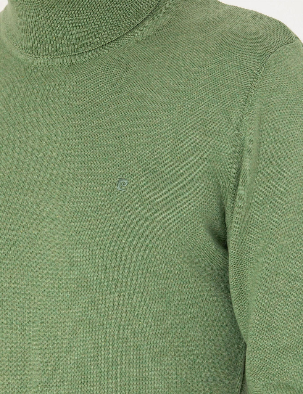 Koyu Ye_il Melanj Slim Fit Bal_k__ Yaka Basic Triko Kazak