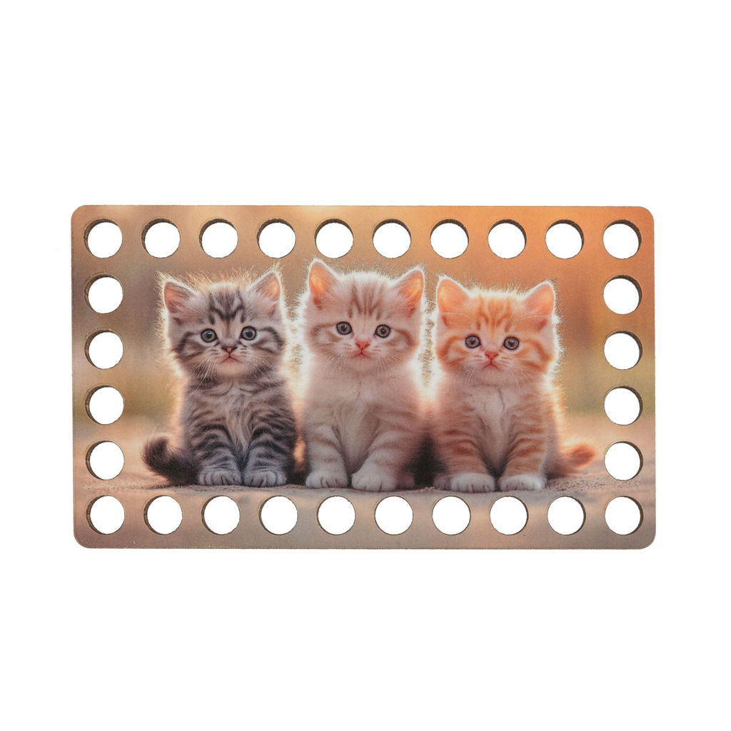 Заготовка для декорирования Love2art ДВ-04 Набор донышек для вязания Матовый фанера 12 х 7 х 0.4 см 4 шт 04 Котята