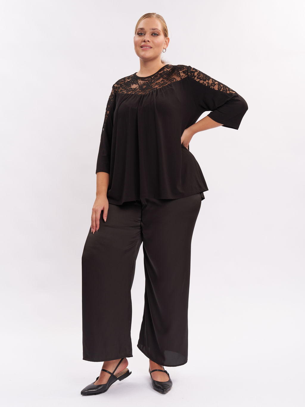 Блузка с кружевом BL17239BLK01 - Артесса фото 3