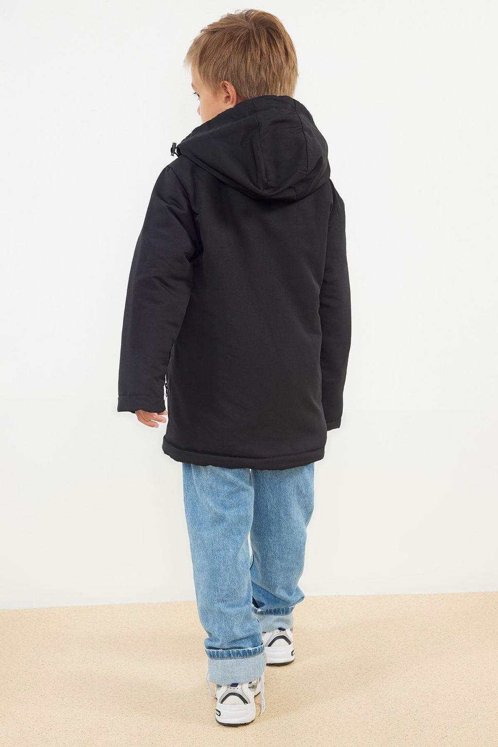 Siyah Erkek Cocuk Kapusonlu Mevsimlik Cepli Mont TKDAW25MO00008 - Trendyolmilla фото 3