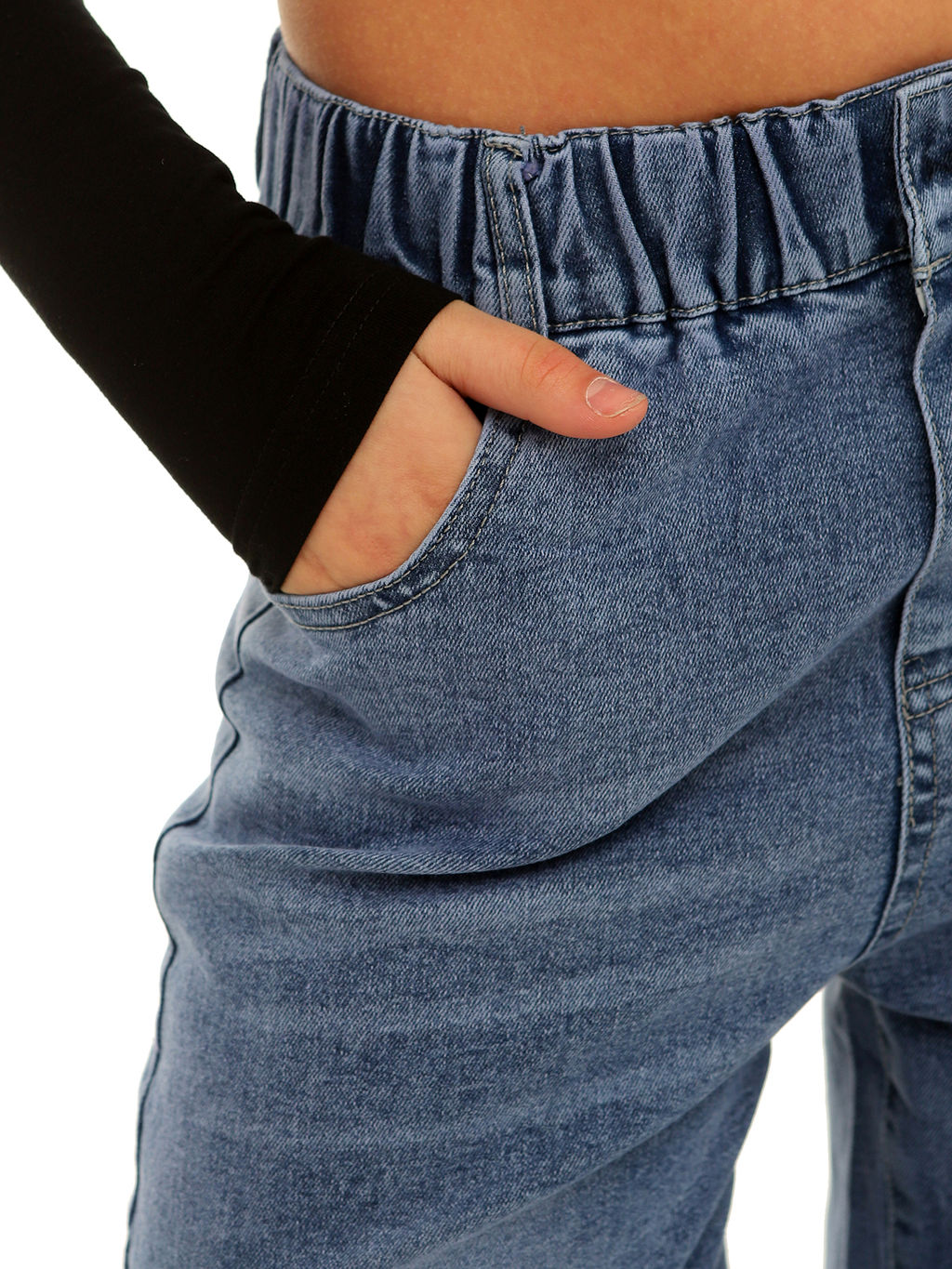 Джинсы-багги для девочек - Синий мир фото 15