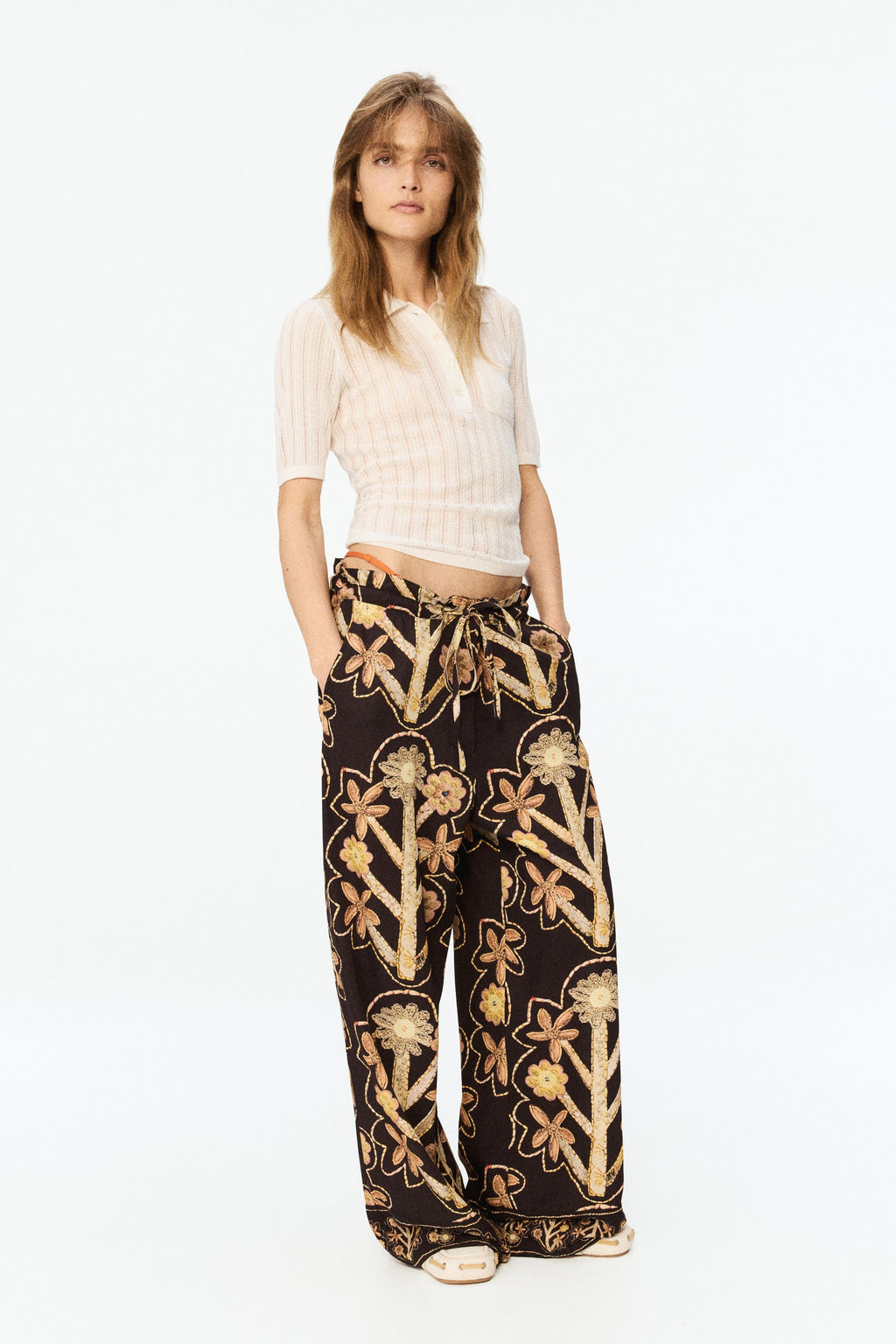 Pantal?n de sarga con estampado floral - H&m фото 2