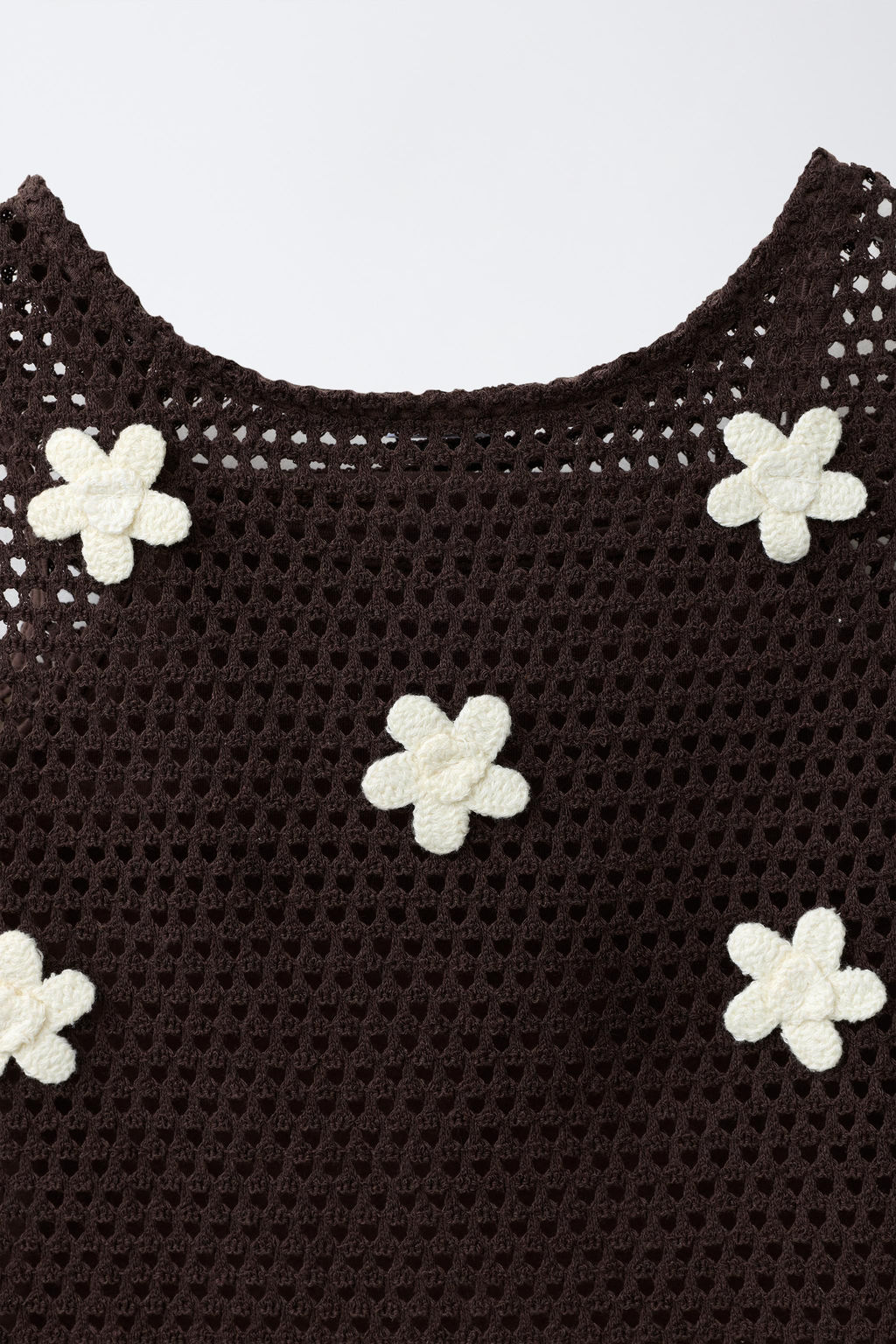TOP PUNTO CROCHET FLORES / Marr?n - Zara фото 5