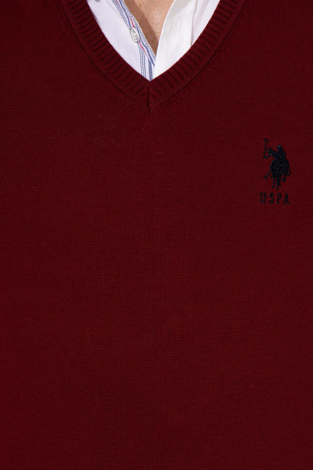 U. S. Polo Assn Мужской бордово-красный базовый свитер - U.s. polo assn фото 12