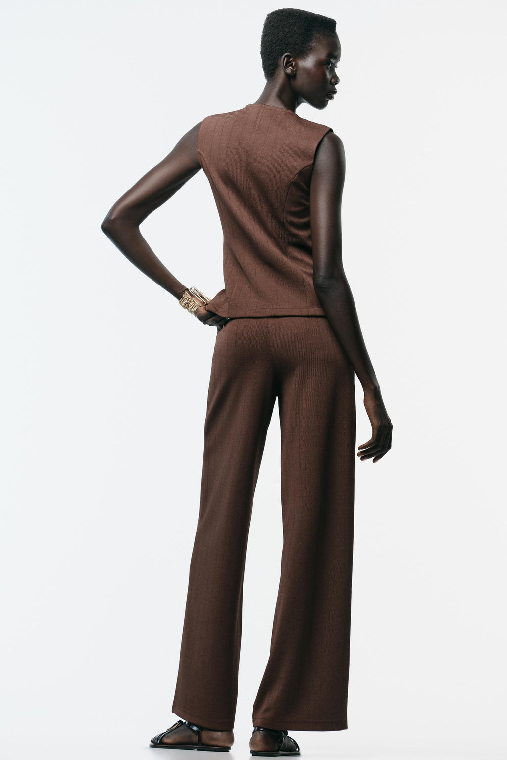 WIDE TWILL TROUSERS - Zara фото 4