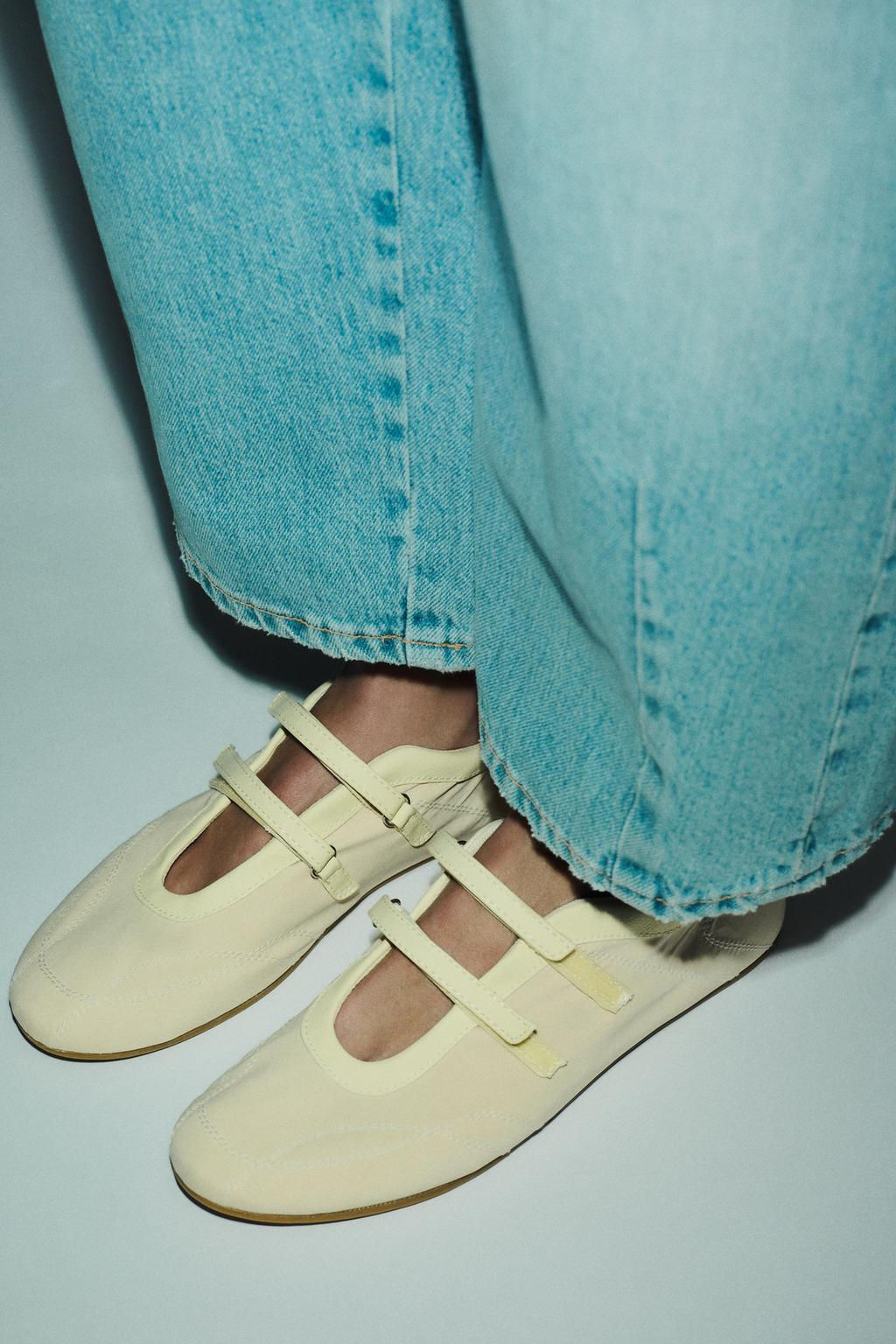 SATIN-EFFECT TOPSTITCHED BALLET FLATS - Zara фото 7