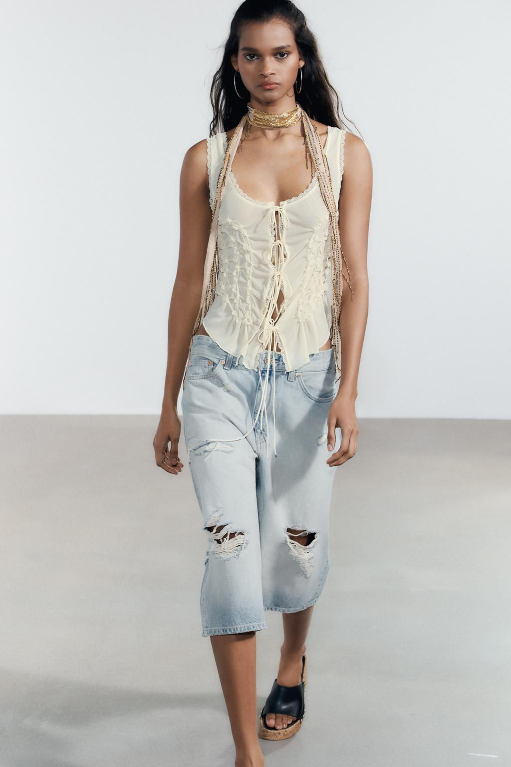 GATHERED TIE TOP - Zara фото 13
