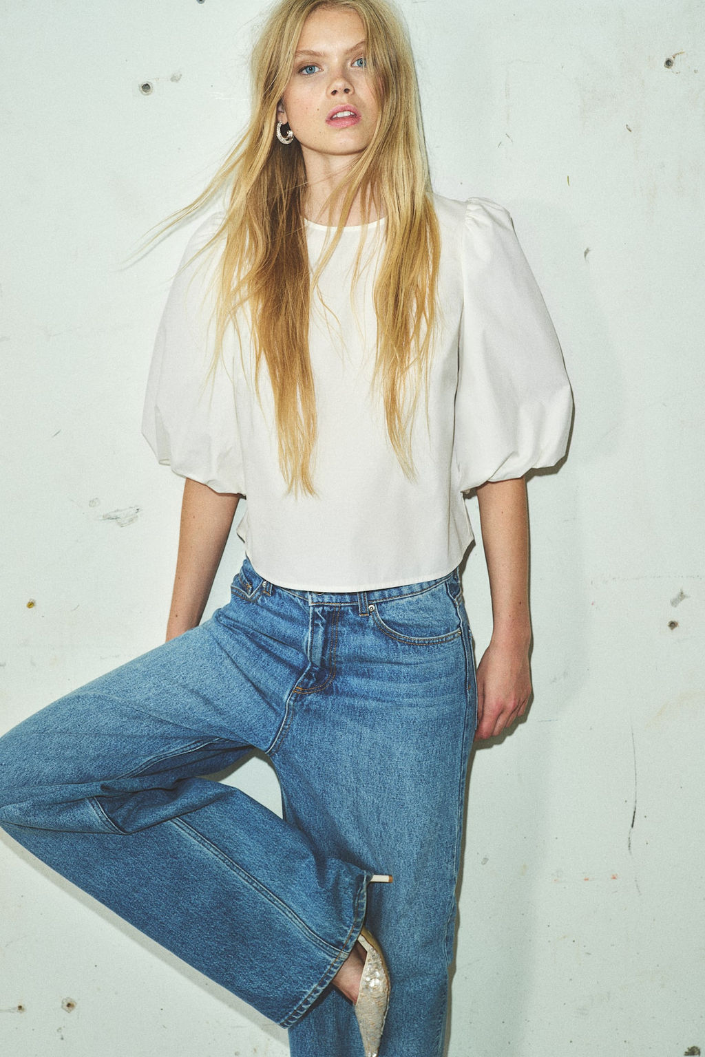 Blusa en mezcla de lyocell con lazada - H&m фото 2