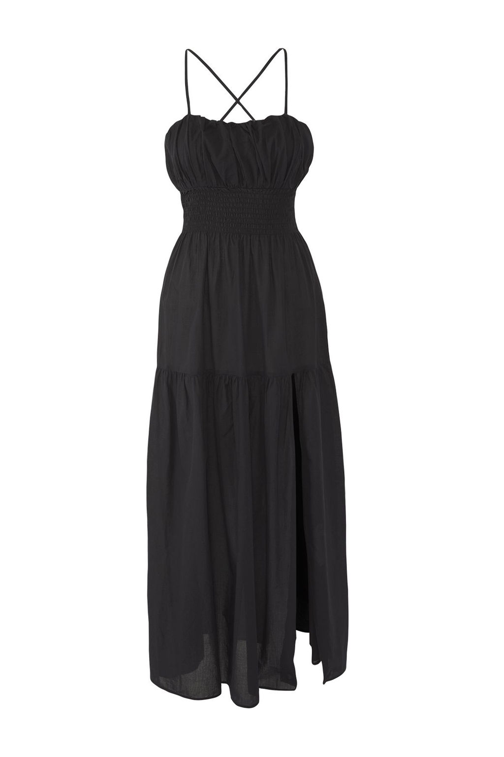 Trendyolmilla Siyah Oversize Maxi Dokuma 100% Pamuk Plaj Elbise TBESS25EL00125