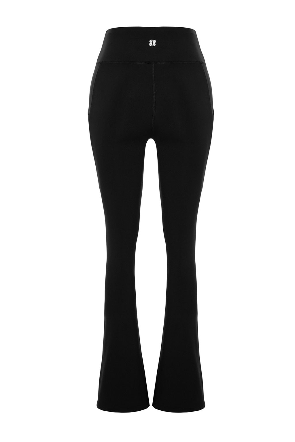 Siyah F?rcal? Soft Kumas Reflektor Bask?l? Ispanyol Paca Yoga Orme Spor Tayt THMAW24TY00066