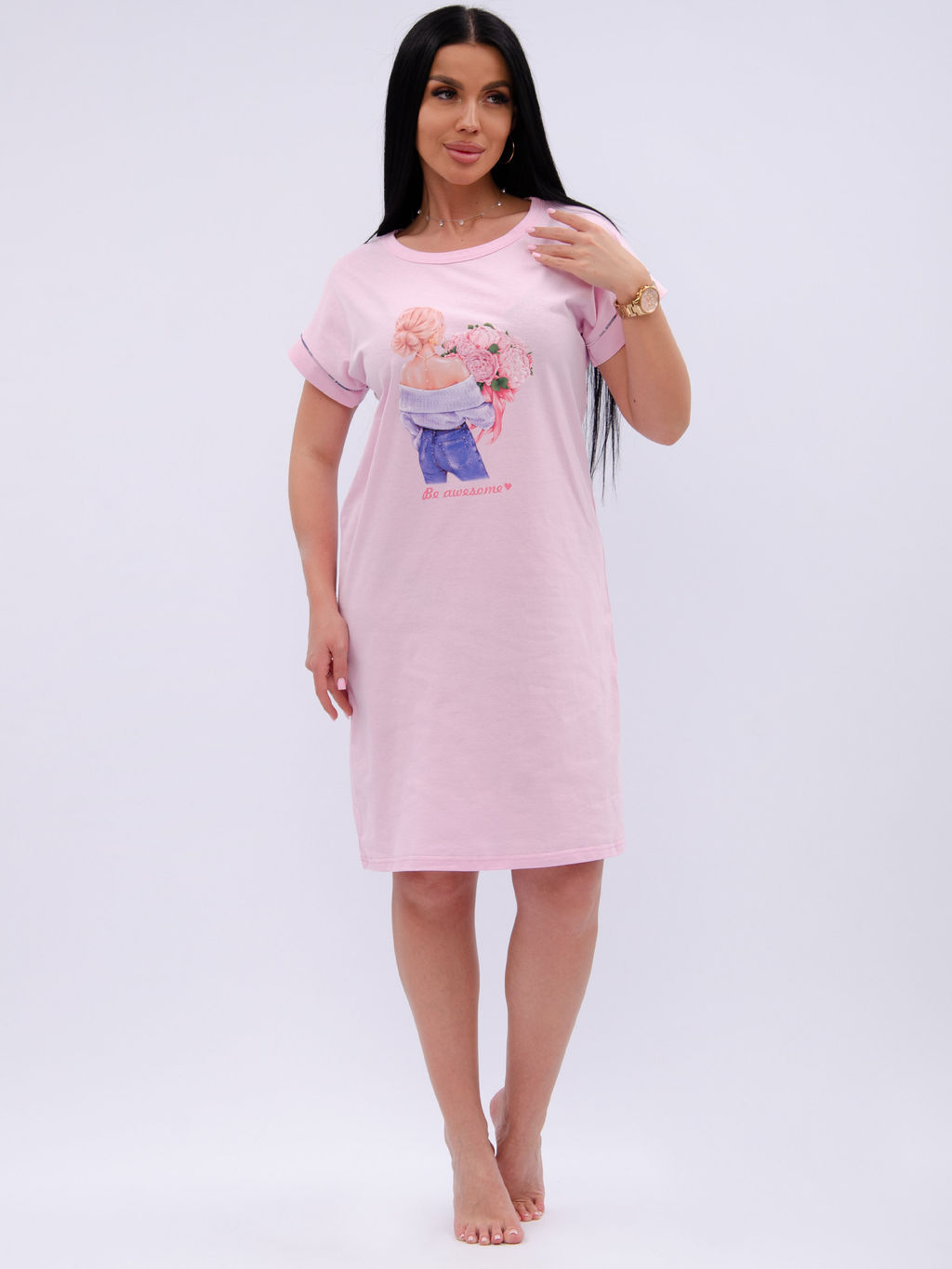 Сорочка "Пионы", трикотаж