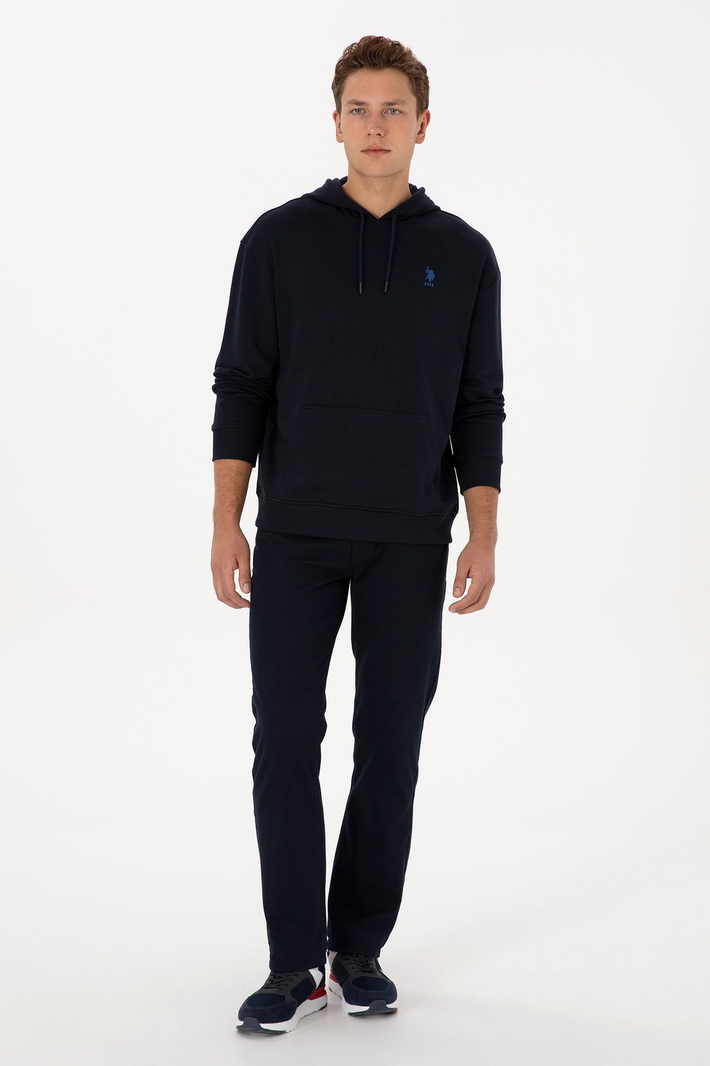 Erkek Comfort Fit Kap__onlu Lacivert Basic Sweatshirt - U.s. polo assn фото 4