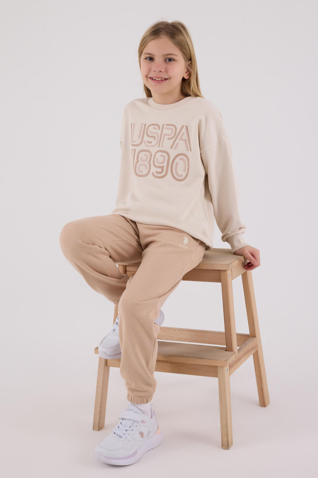 K_z _ocuk Bej Pijama Tak_m_ Sepette S_rpriz _ndirim - U.s. polo assn фото 8