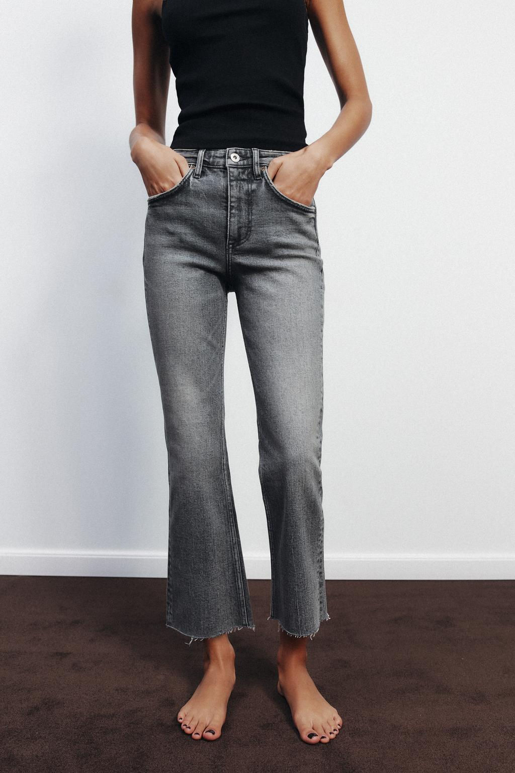 TRF CROPPED FLARE HIGH-WAIST JEANS - Zara фото 3