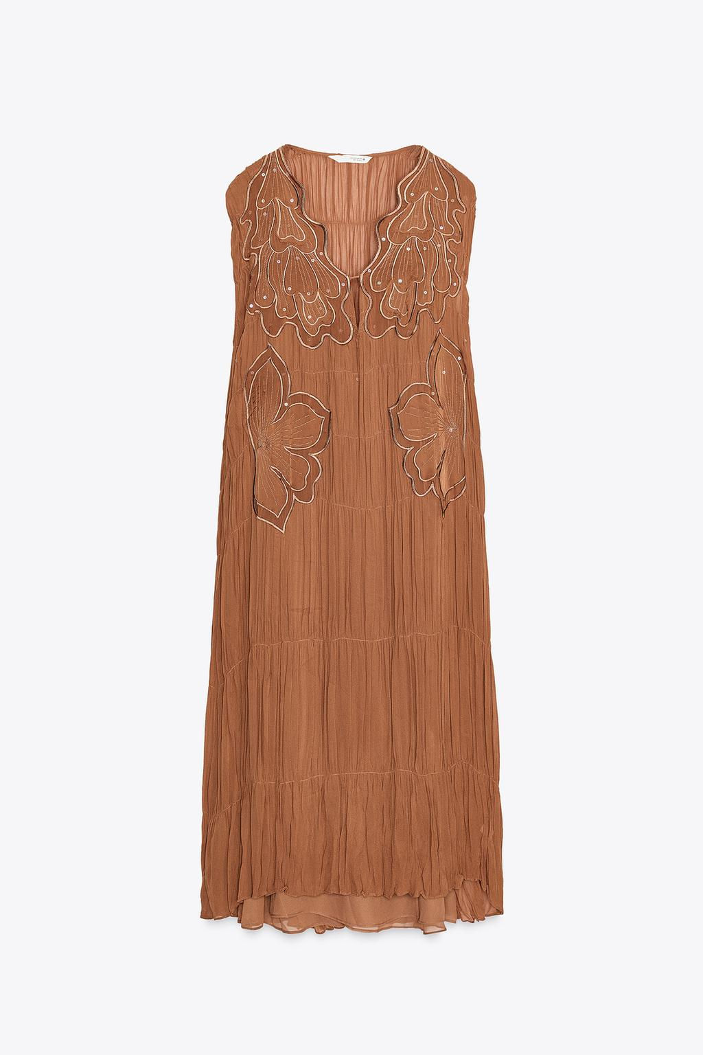 ZW COLLECTION GATHERED EMBROIDERED DRESS - Zara фото 8