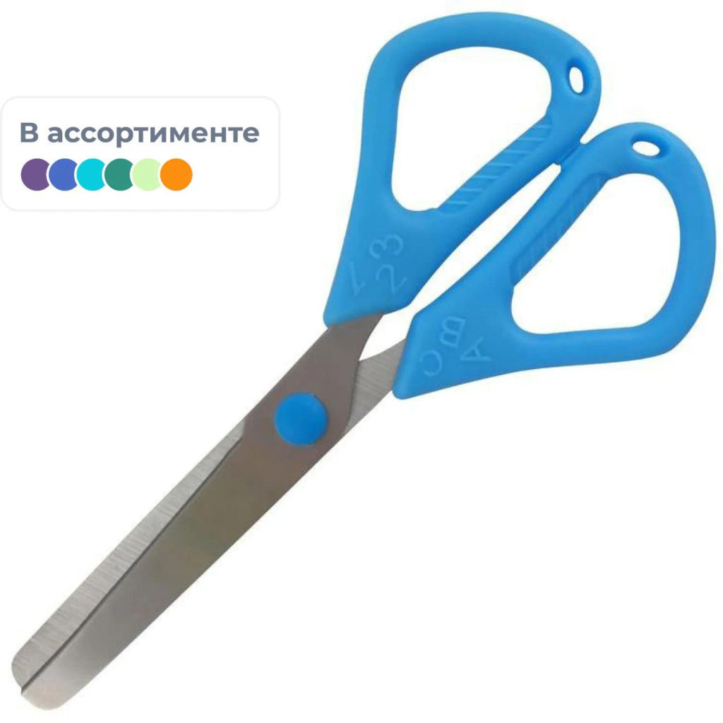 Ножницы детские Kores ABC,120мм,с пластиковыми ручками,тупоконечные,ассорти фото 2
