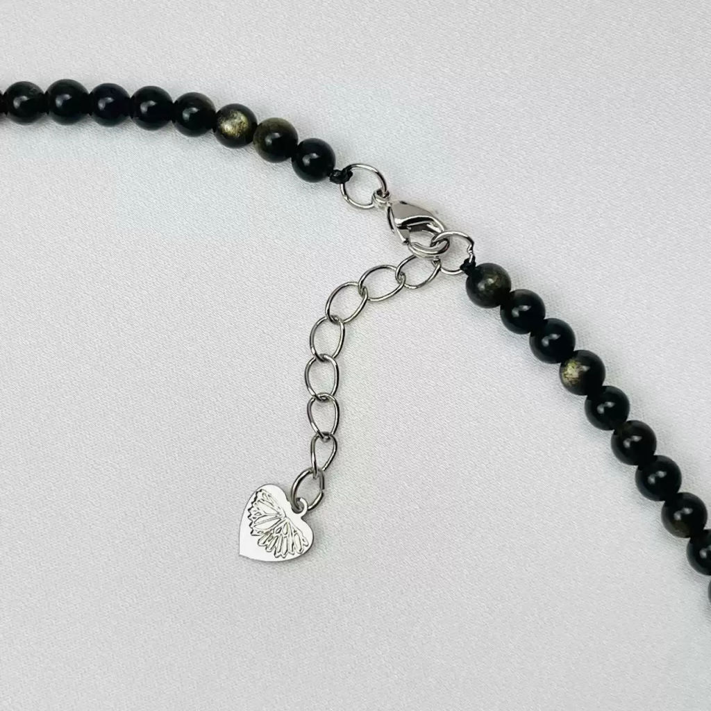 Бусы из Обсидиана золотистого