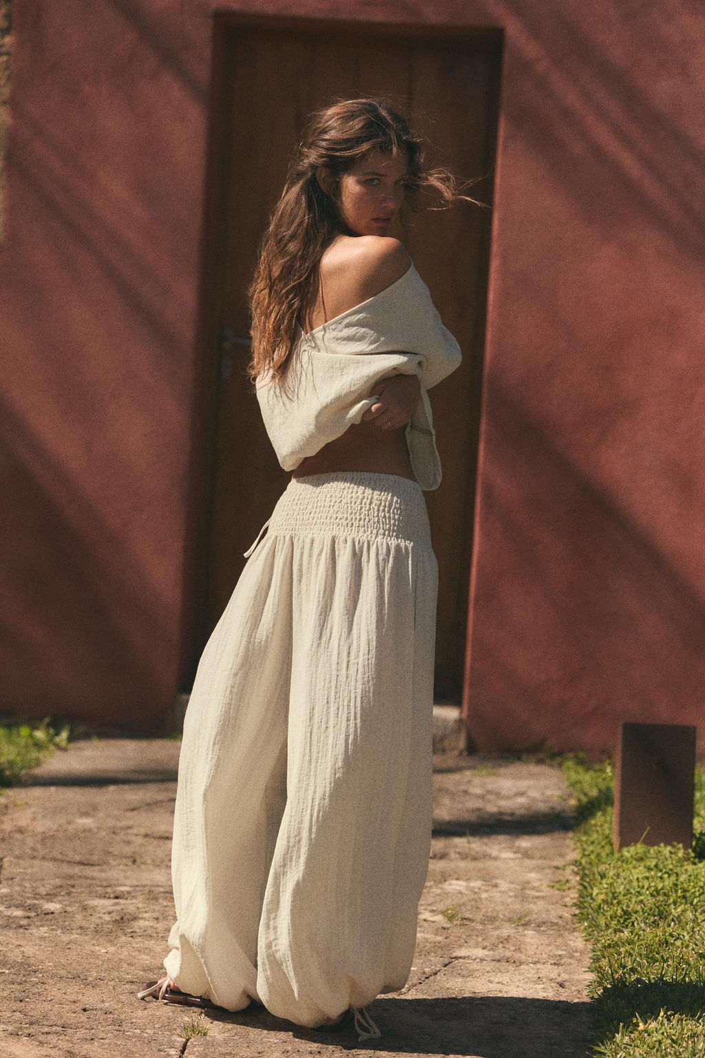 PANTAL?N CINTURA EL?STICA / Beige - Zara фото 11
