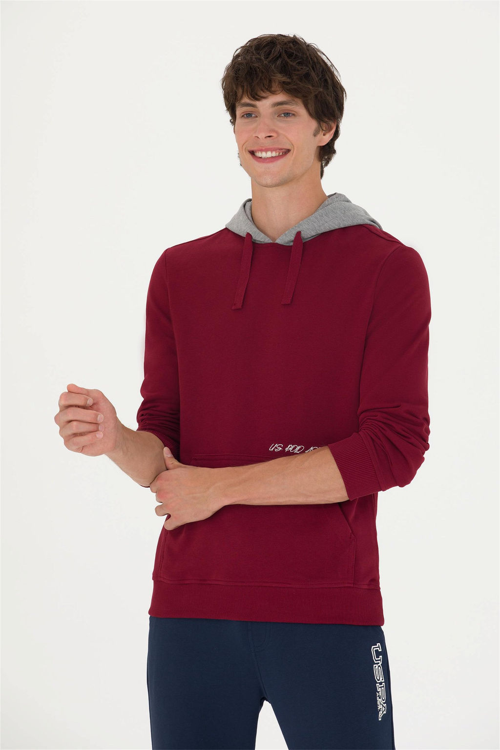 U. S. Polo Assn Мужская бордовая красная толстовка с капюшоном - U.s. polo assn фото 8