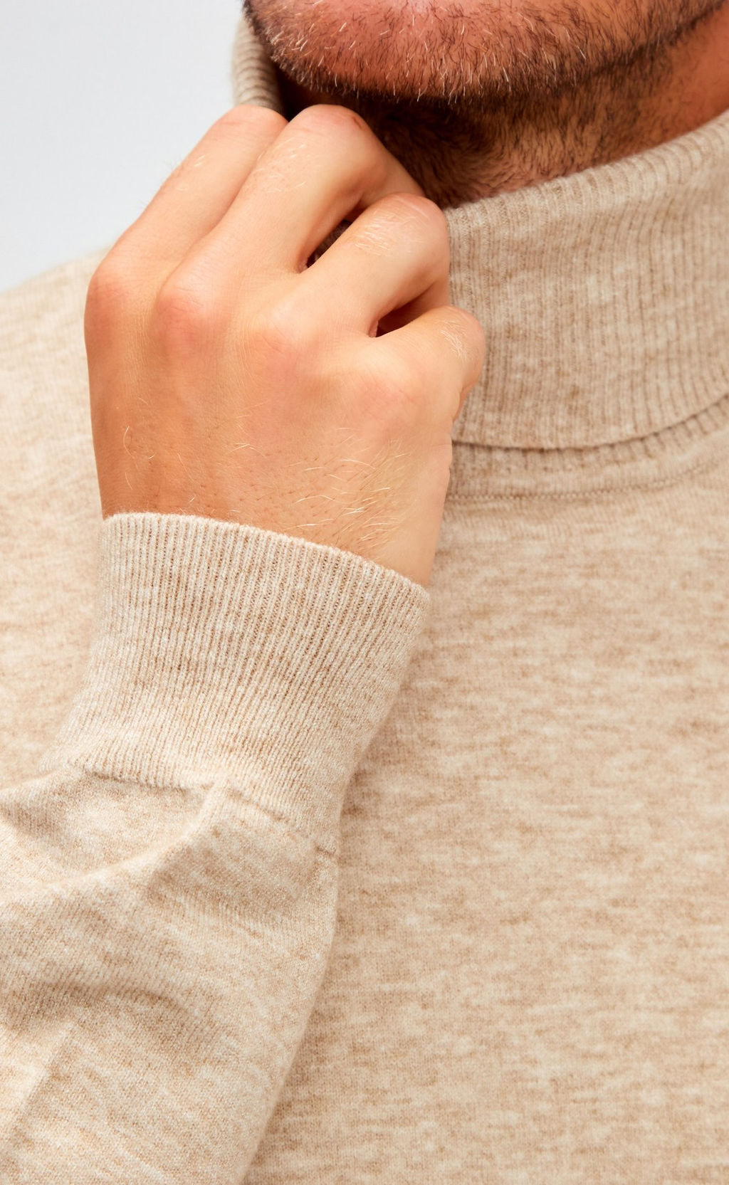 Водолазка мужская F221-15128 бежевая меланж - Fine joyce фото 7