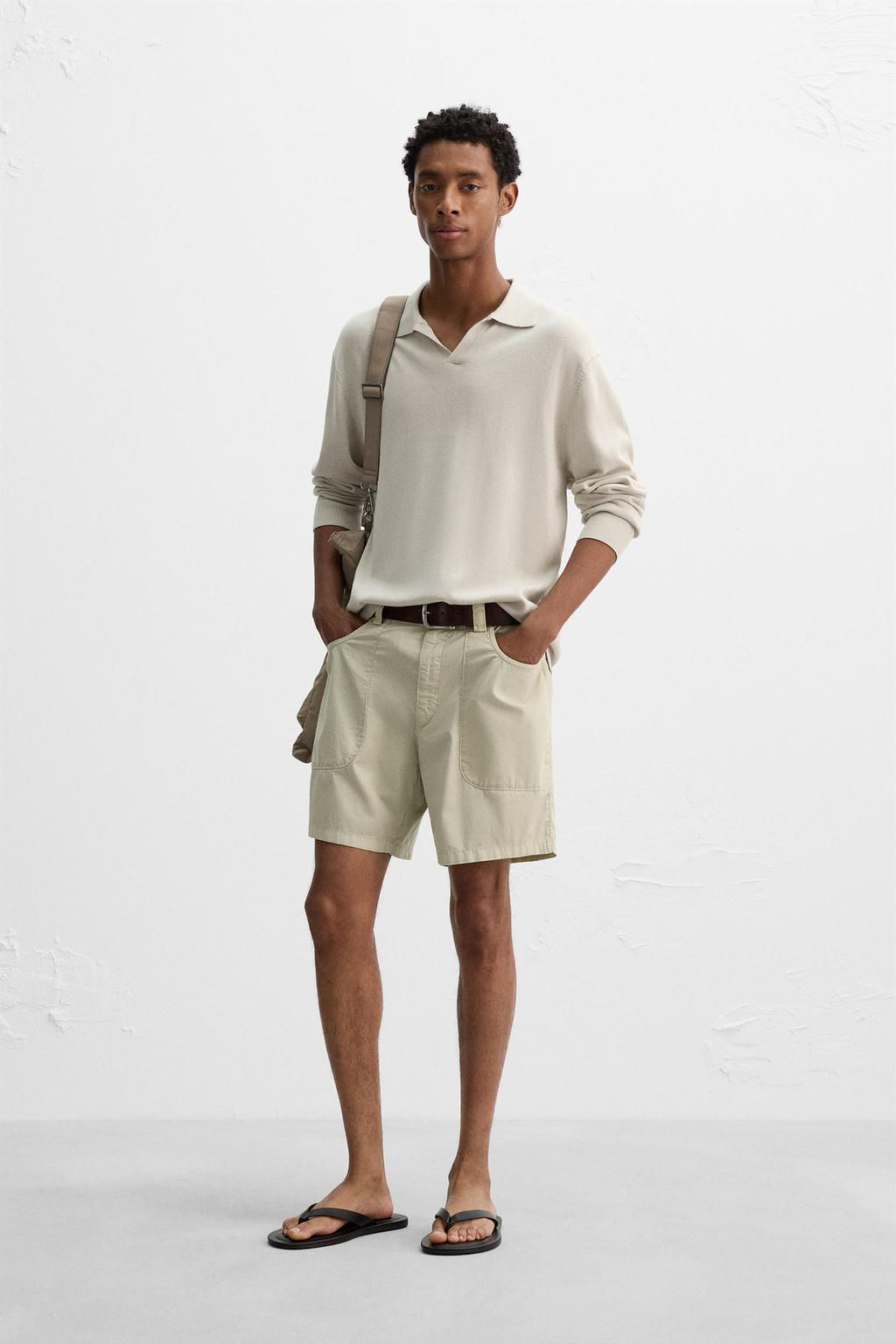 WASHED COTTON BERMUDA SHORTS - Zara фото 11