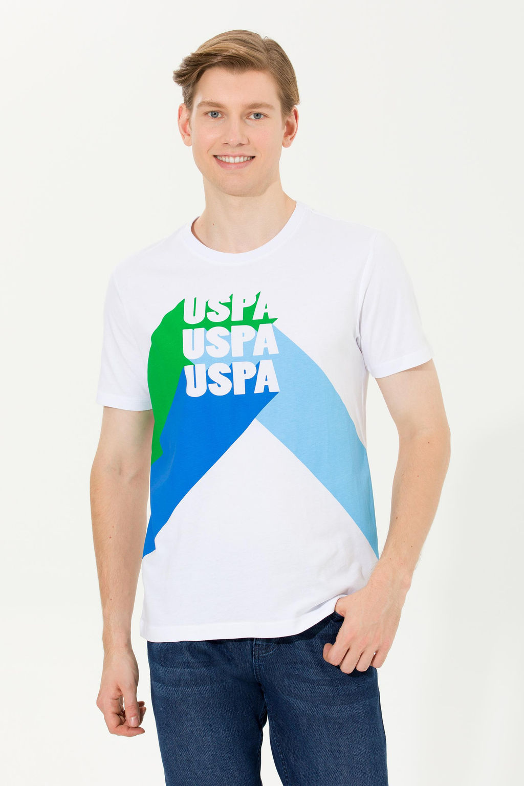 Erkek Beyaz Bisiklet Yaka Ti__rt