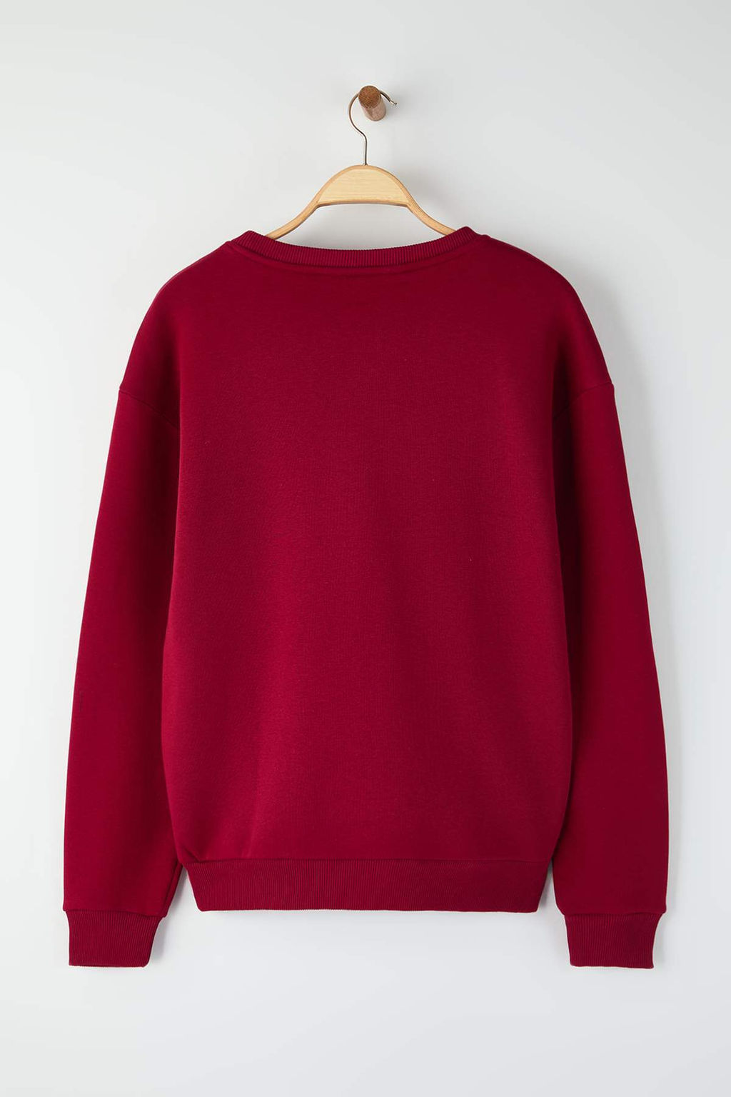 K?rm?z? Yeni Oversize/Genis Kesim Yonca Bask? Detayl? Kal?n/Ici Polar Sweatshirt TMNAW26SW00024 - Trendyolmilla фото 2