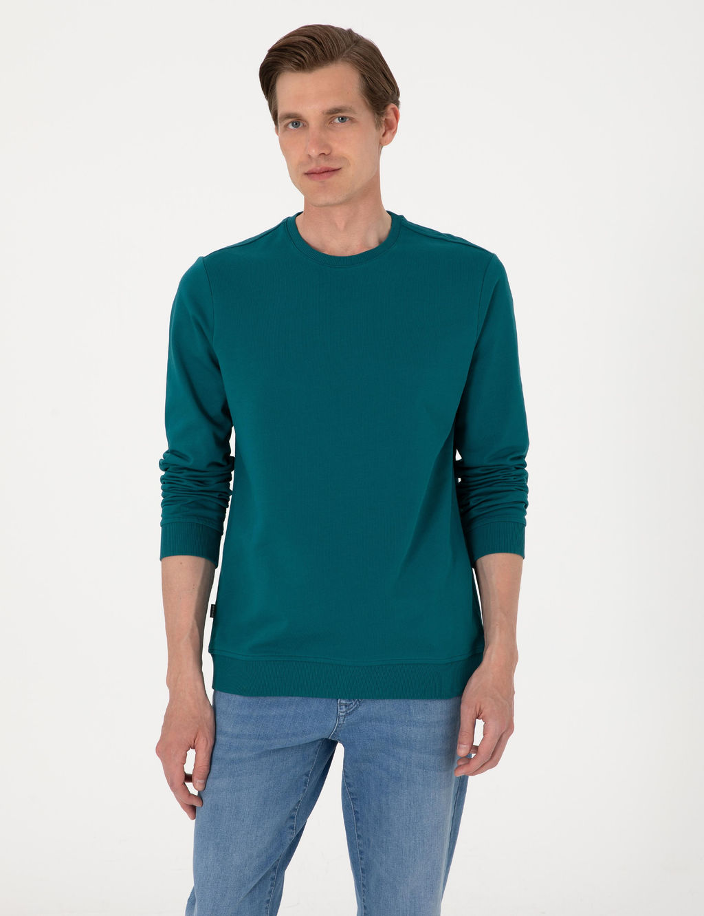 Z_mr_t 2 _plik Regular Fit Bisiklet Yaka Basic Sweatshirt
