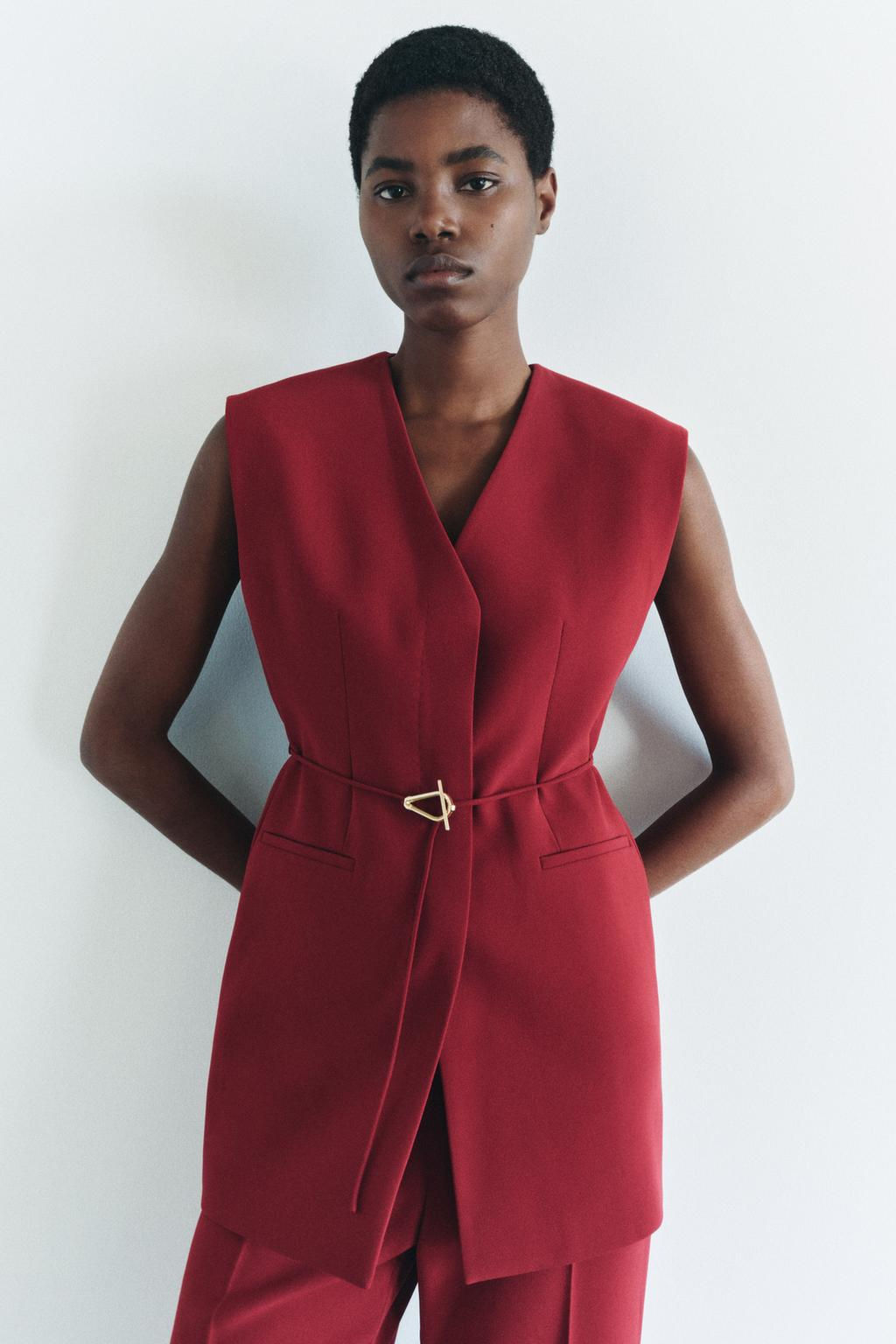 ZW COLLECTION WAISTCOAT WITH BELT AND VENTS - Zara фото 24