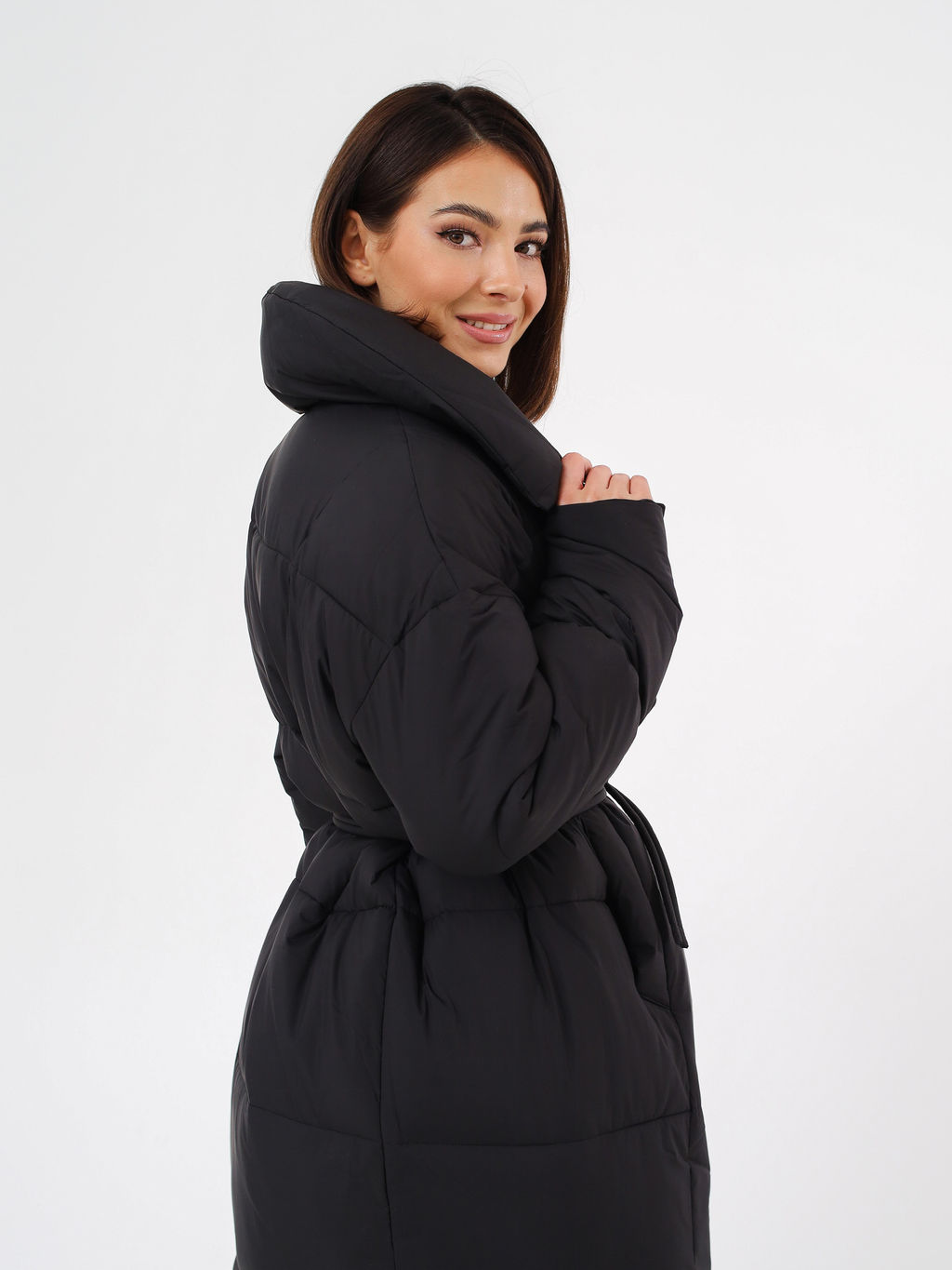 Пальто зимнее женское, черное - Inzibe фото 5