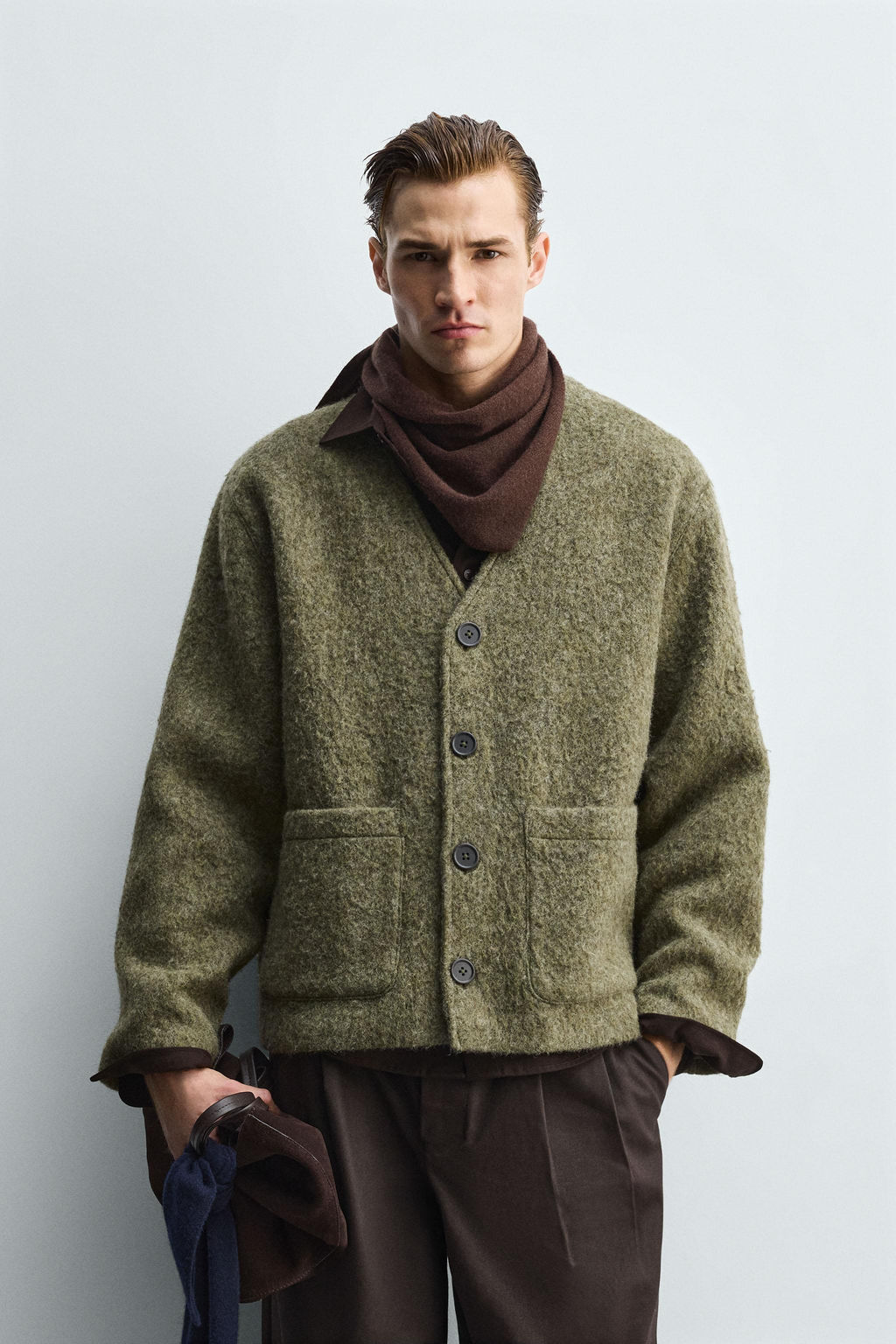 TEXTURED RELAXED FIT CARDIGAN - Zara фото 7