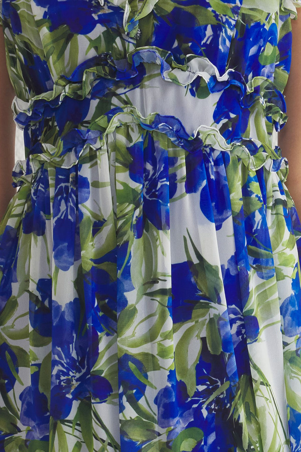 TRENDYOLMILLA Ekru Cicek Desenli A-Kesim F?rf?r Detayl? Astarl? Sifon Maxi Dokuma Elbise TWOSS23EL02013 фото 50