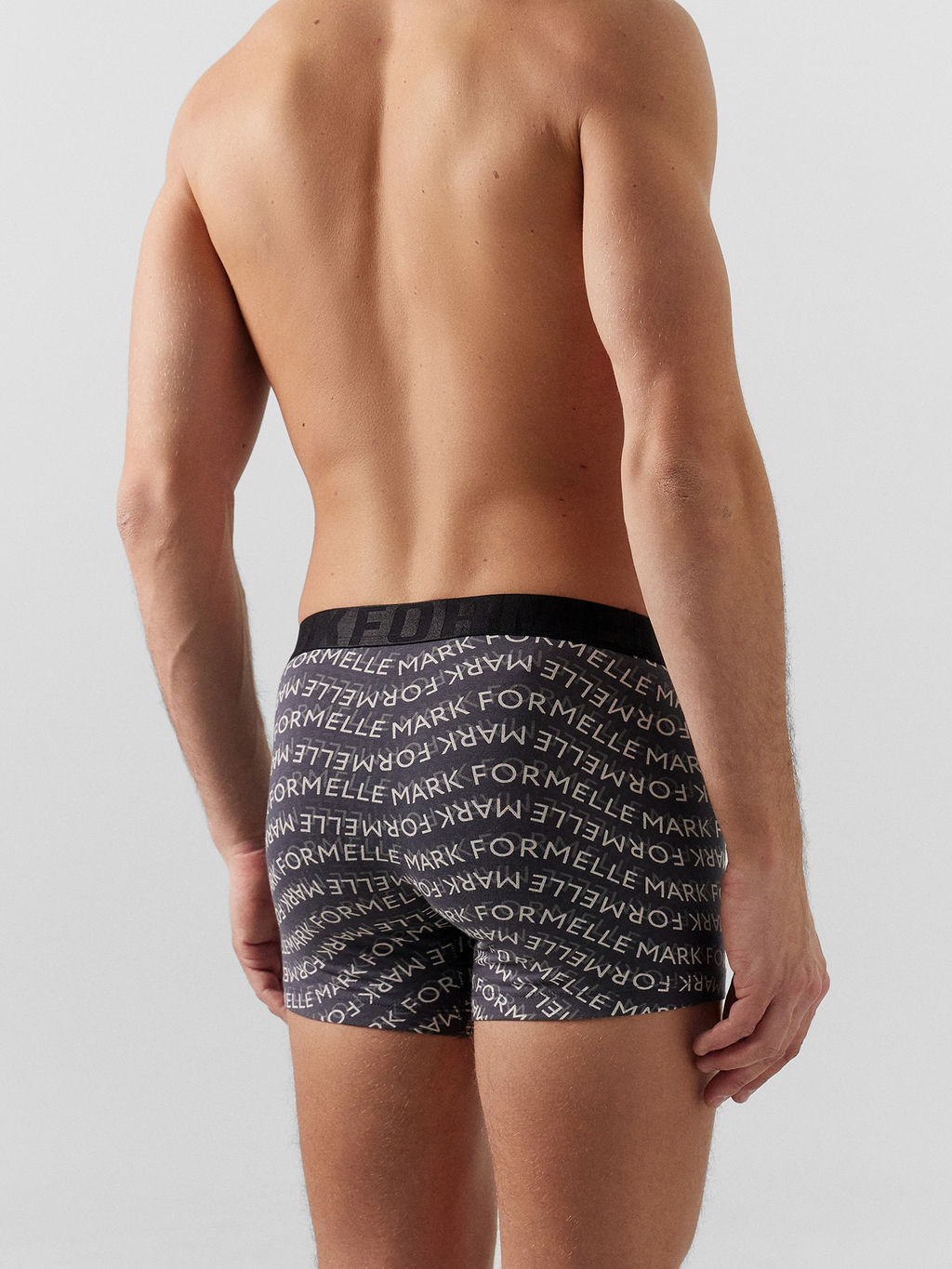 Цена за 2 штуки! Трусы боксеры мужские с серые принтом текст на графите1 411221 - Mark formelle фото 5