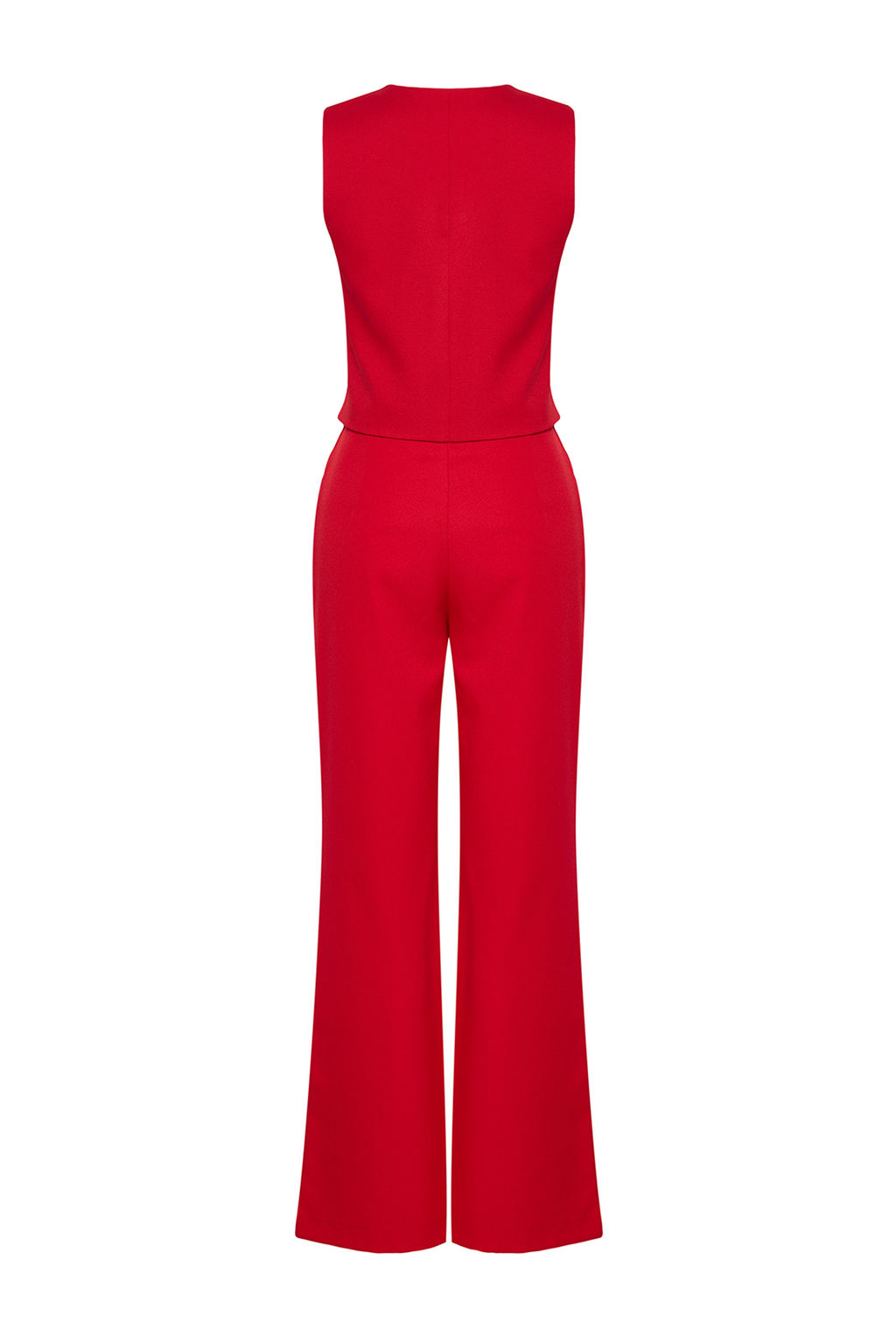 K?rm?z? Regular Dokuma Yelek Wide Leg/Genis Paca Pantolon Tak?m TWOAW25AU00091 - Trendyolmilla фото 8