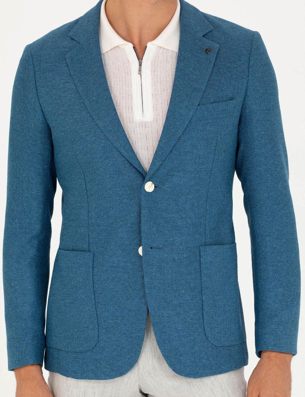 Бирюзовый пиджак узкого кроя - Cacharel фото 6