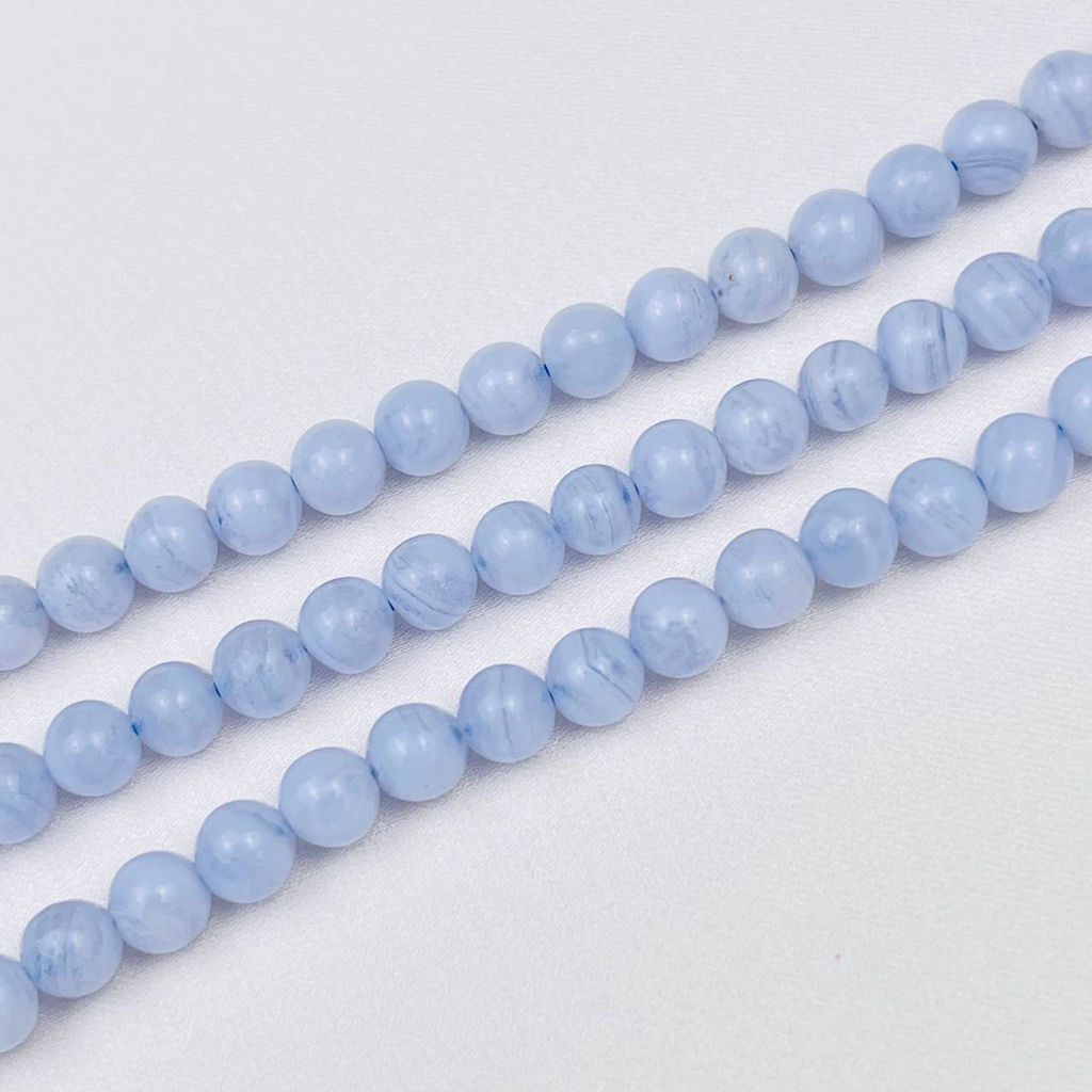 Бусины для украшений из Голубого агата (76 бусин)