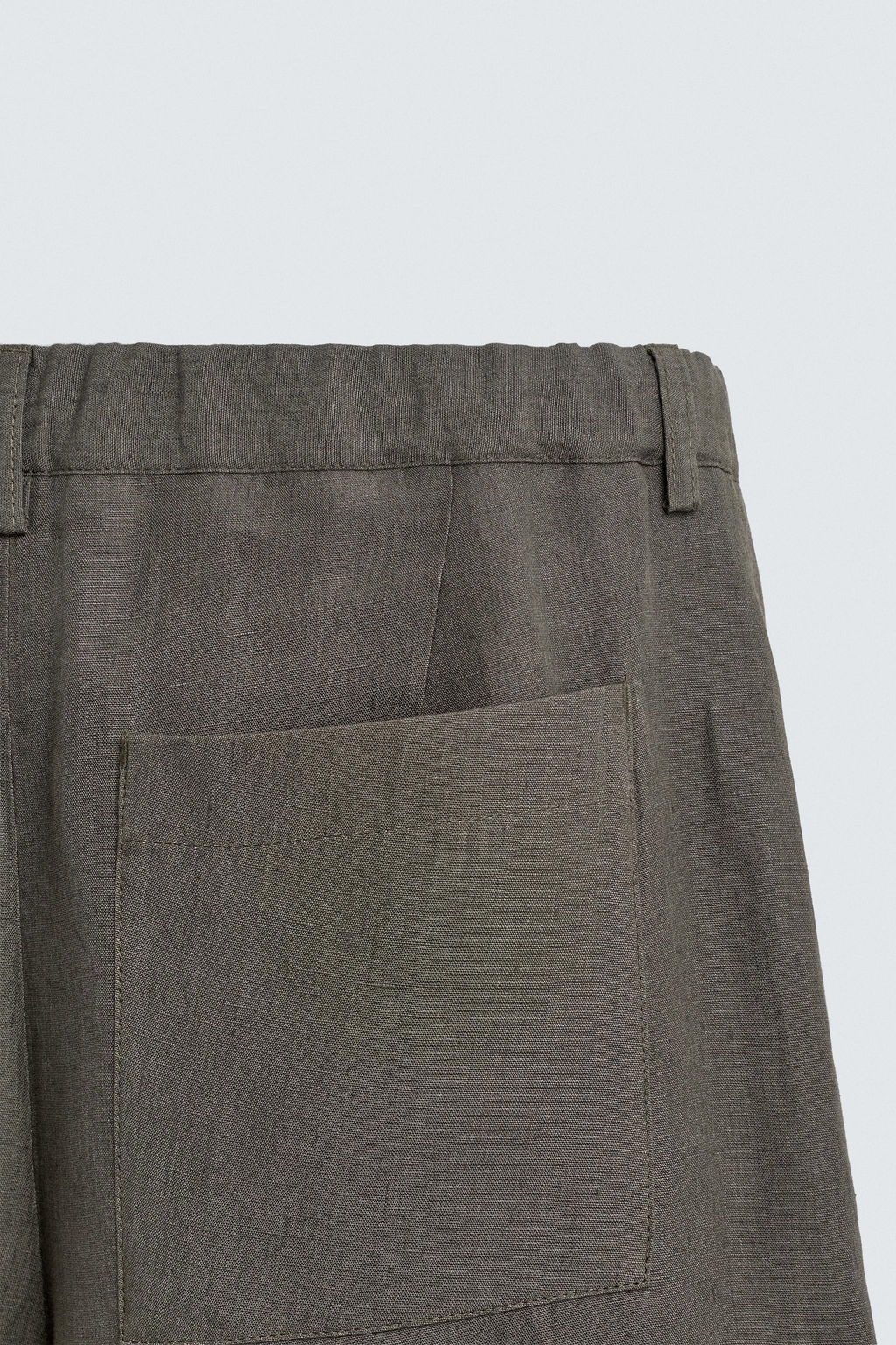 PANTAL?N STRAIGHT FIT 100% LINO LIMITED EDITION / Verde gris - Zara фото 10