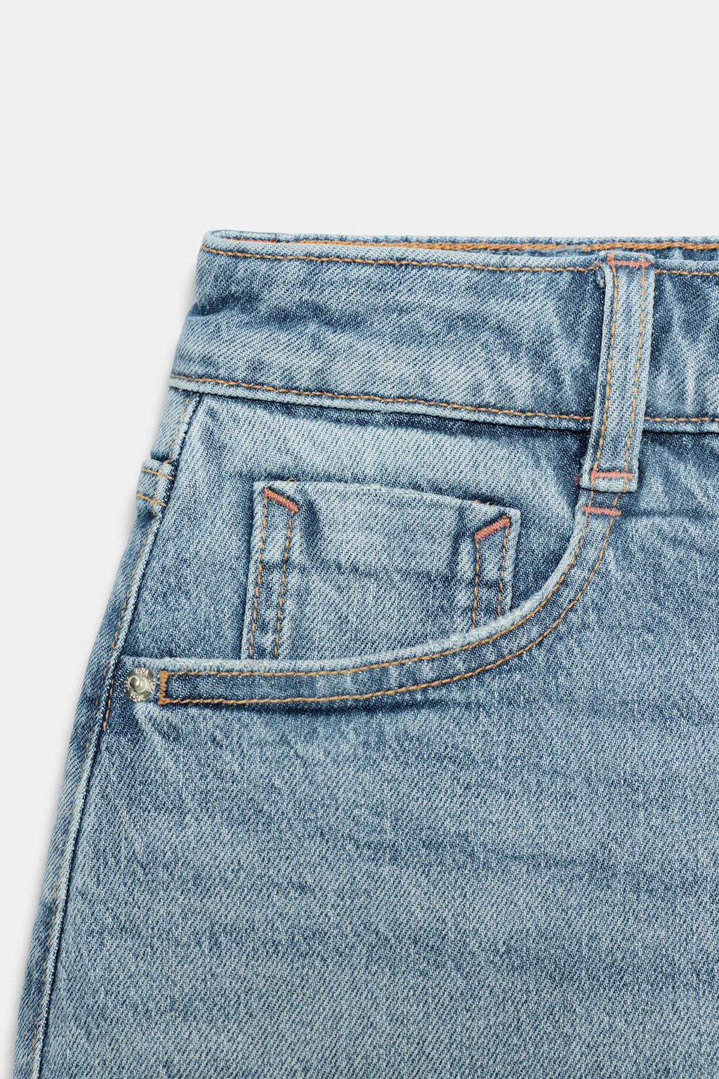 FALDA PANTAL?N Z1975 DENIM BAJO SIN COSTURAS / Azul medio - Zara фото 8