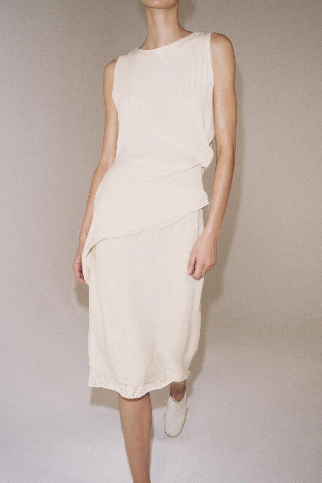 FALDA MIDI EFECTO DOBLE / Crudo - Zara фото 2